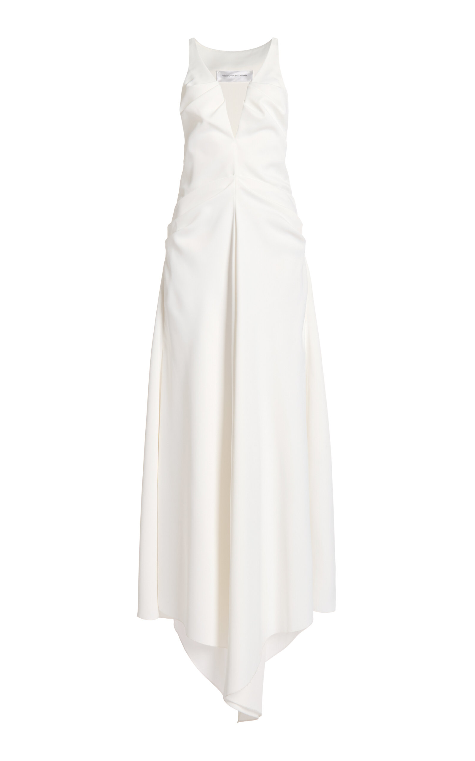 Victoria Beckham Racer Back Maxi Dress In White