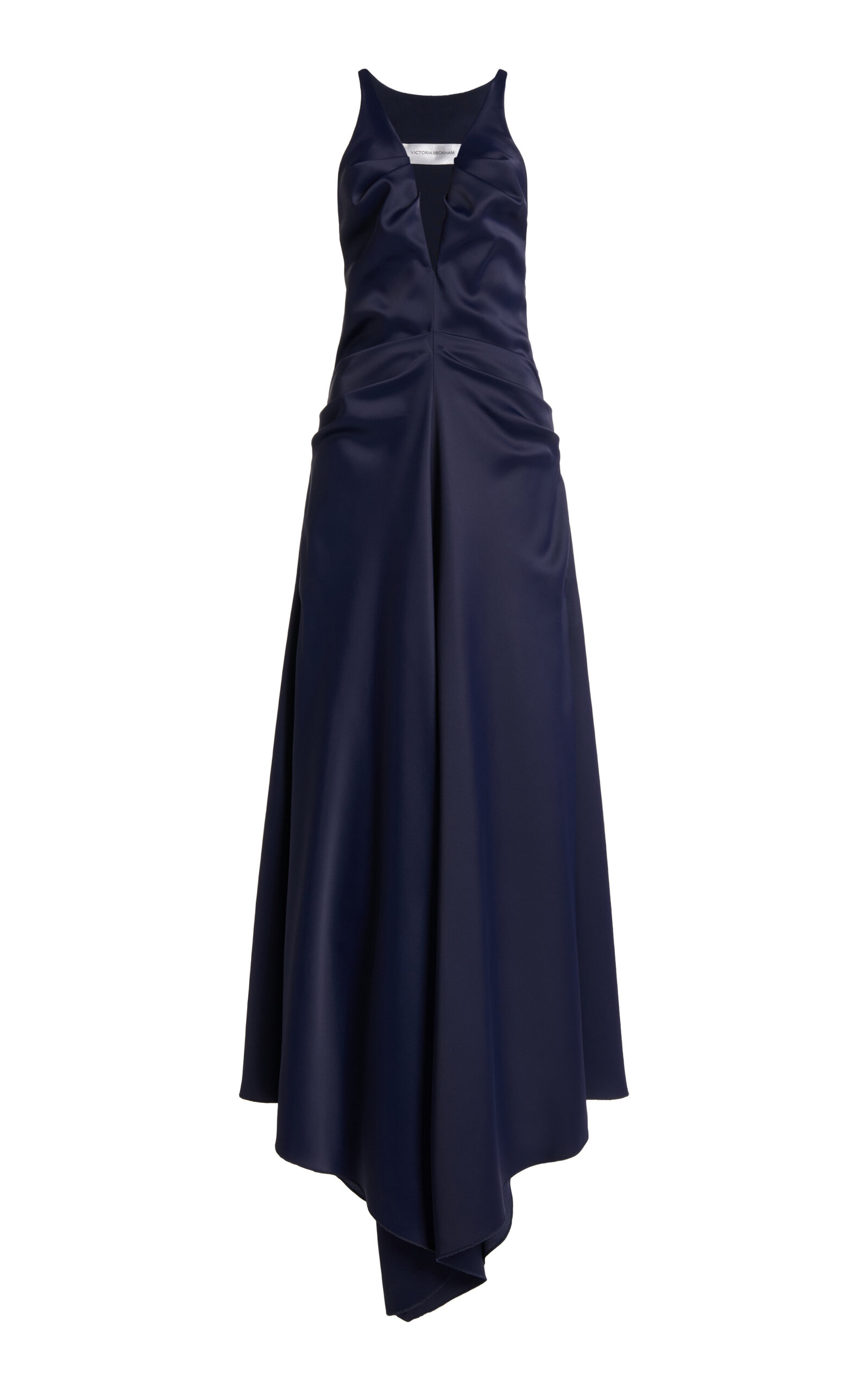 Victoria Beckham Racer Back Maxi Dress In Navy