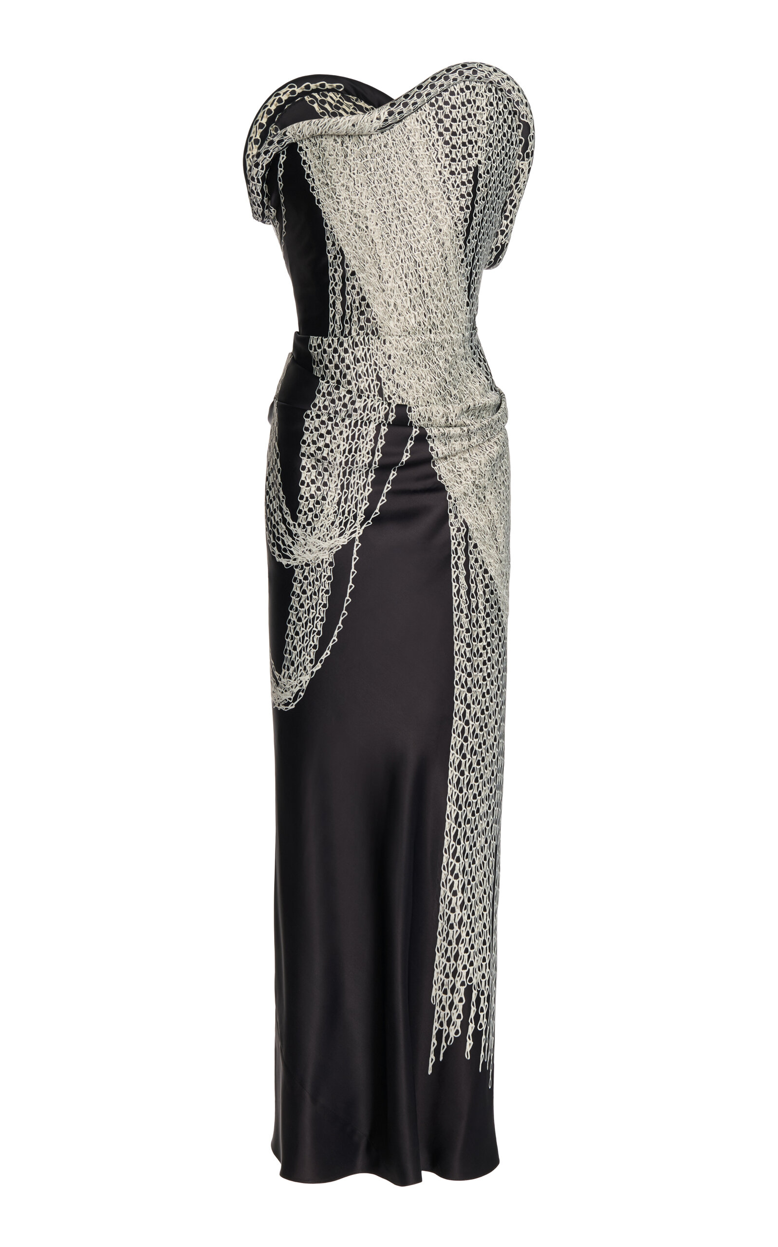 Victoria Beckham Asymmetrica Corset Gown In Black