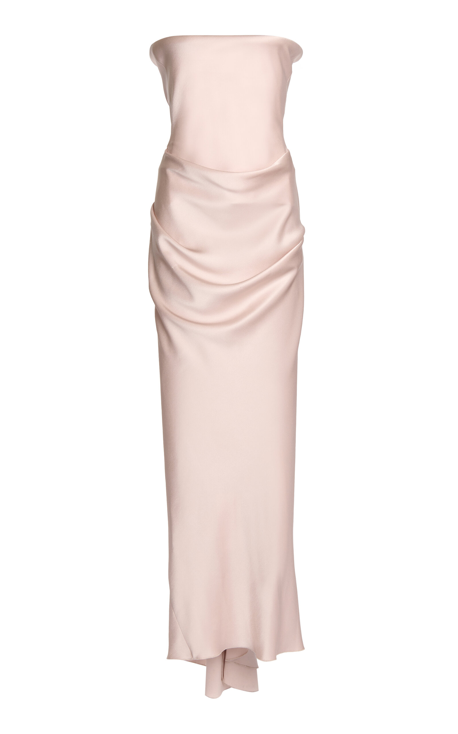 Victoria Beckham Satin Corset Slip Gown In Ivory
