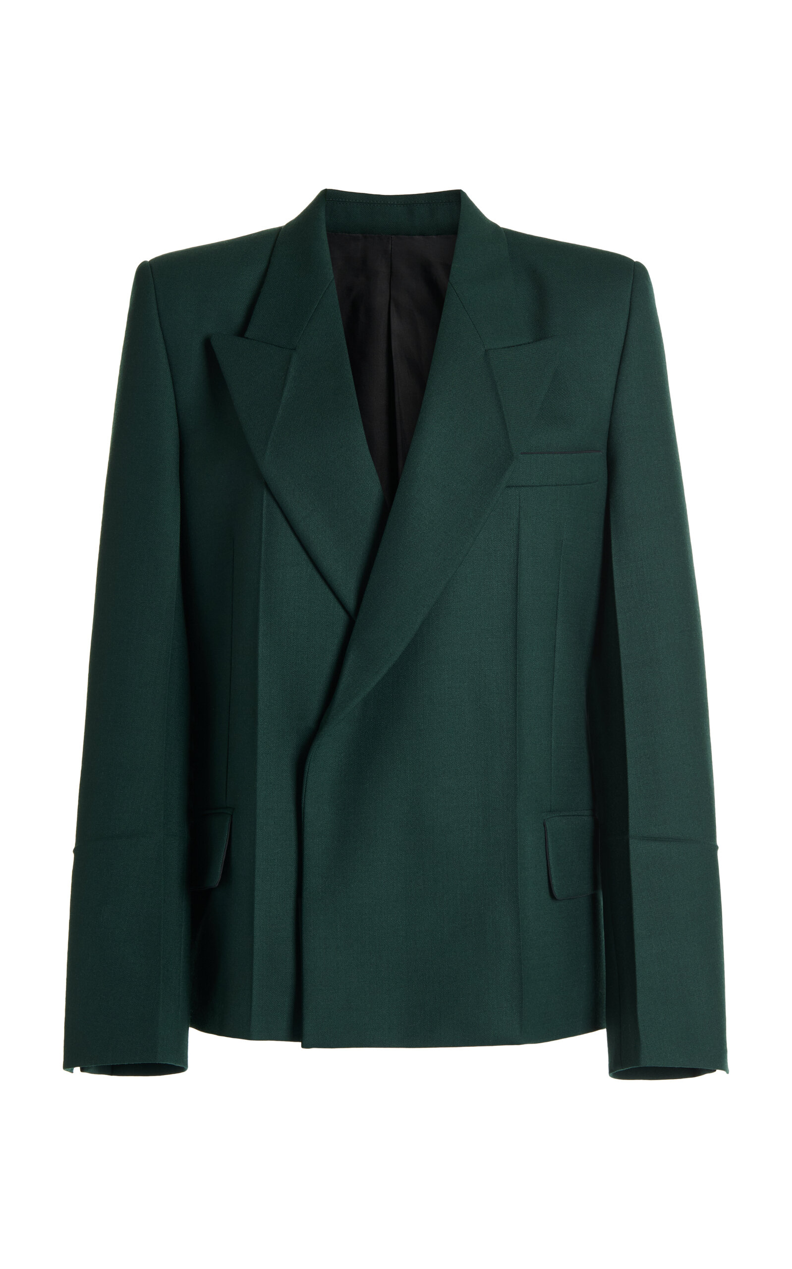 Victoria Beckham Pointed Shoulder Jacket In Navy