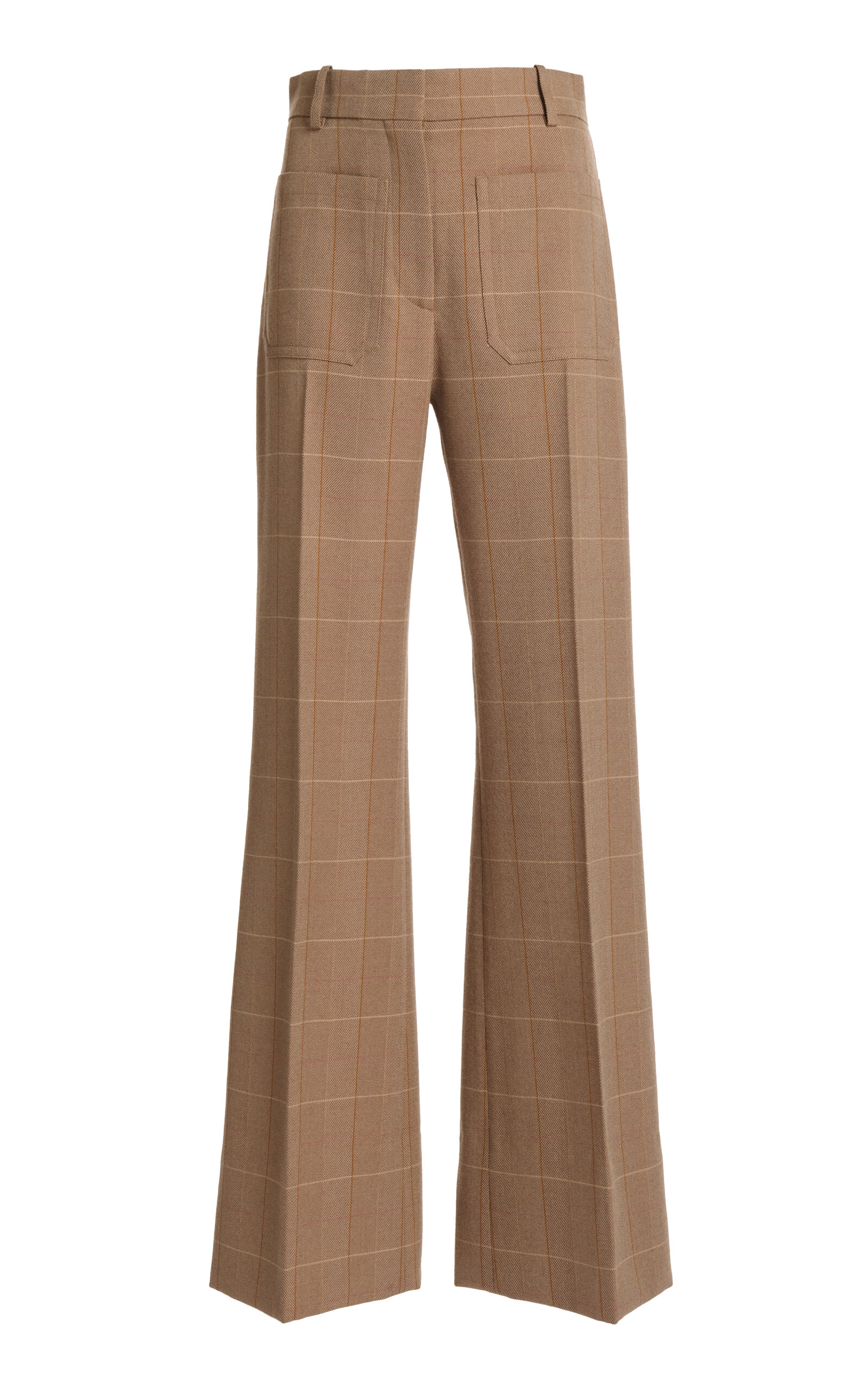 Victoria Beckham Alina Flared Pants In Nude