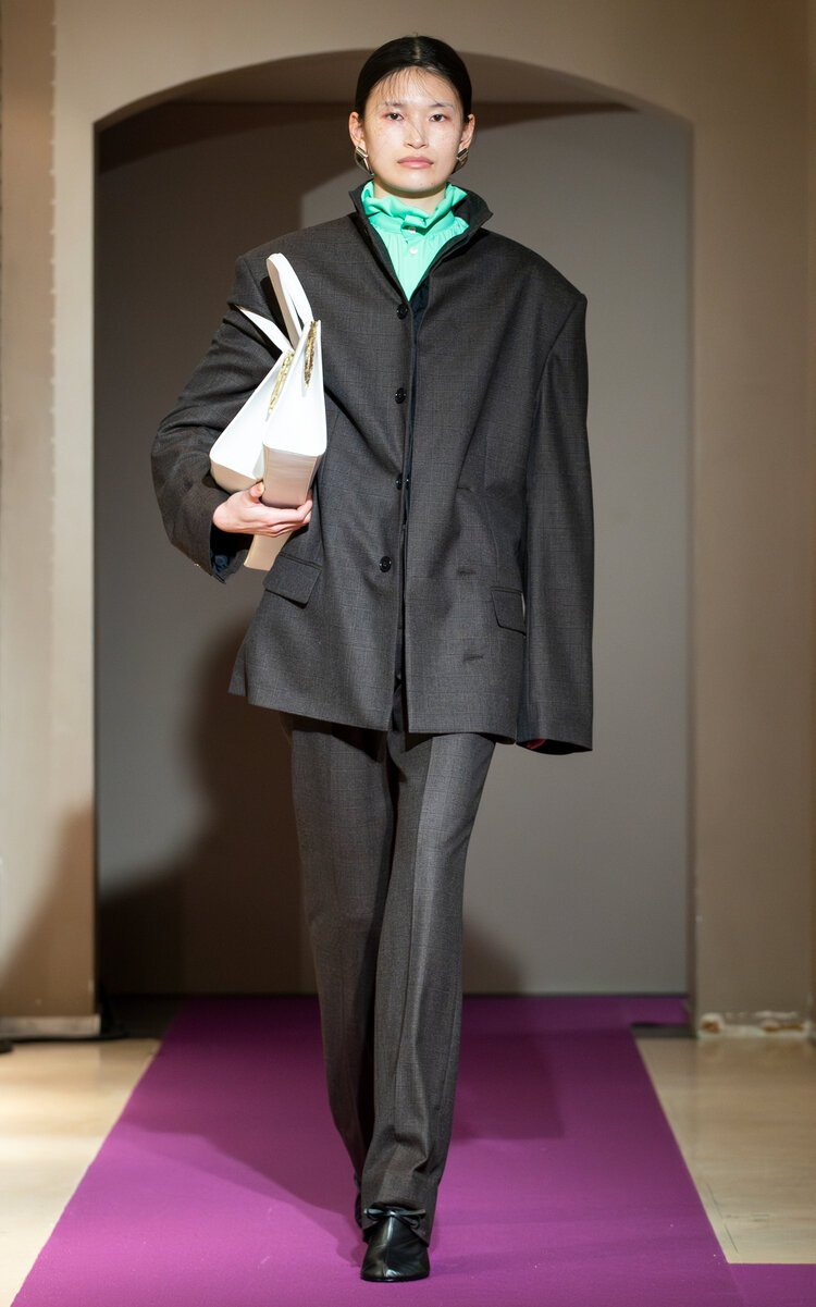 Marie Adam-leenardt Oversized Wool Blazer In Brown