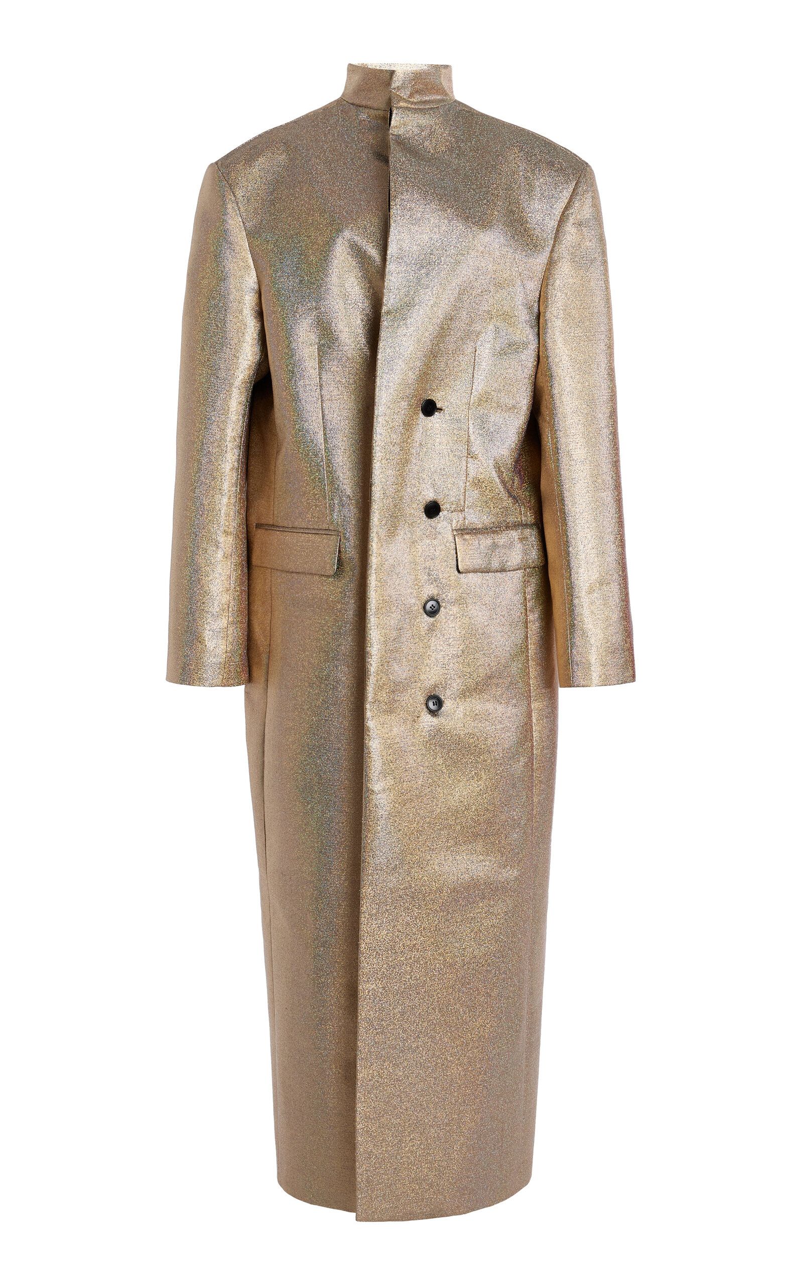Marie Adam-leenardt Oversized Lamé Coat In Gold