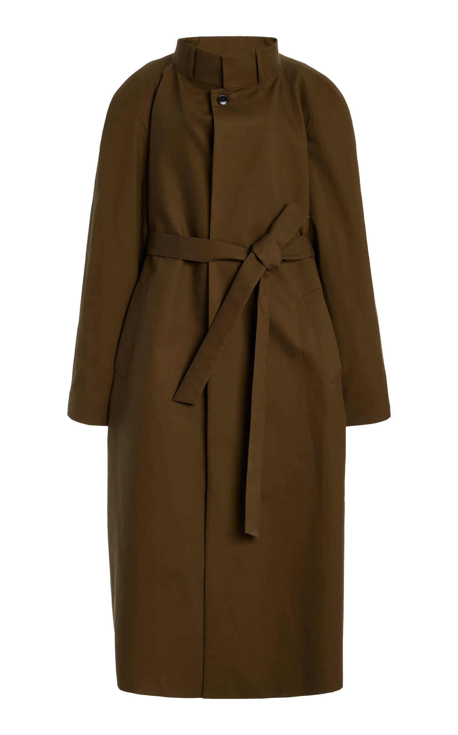 Marie Adam-leenardt Convertible Cotton Trench Coat In Khaki