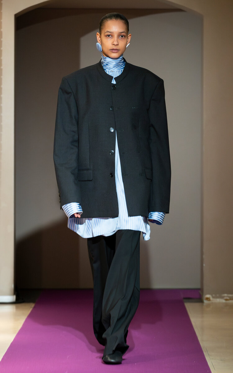 Marie Adam-leenardt Oversized Wool Jacket In Grey