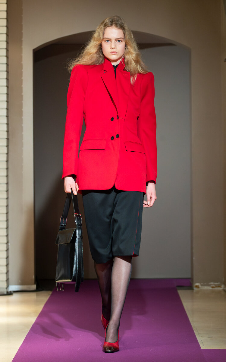 Marie Adam-leenardt Structured Wool Blazer In Red