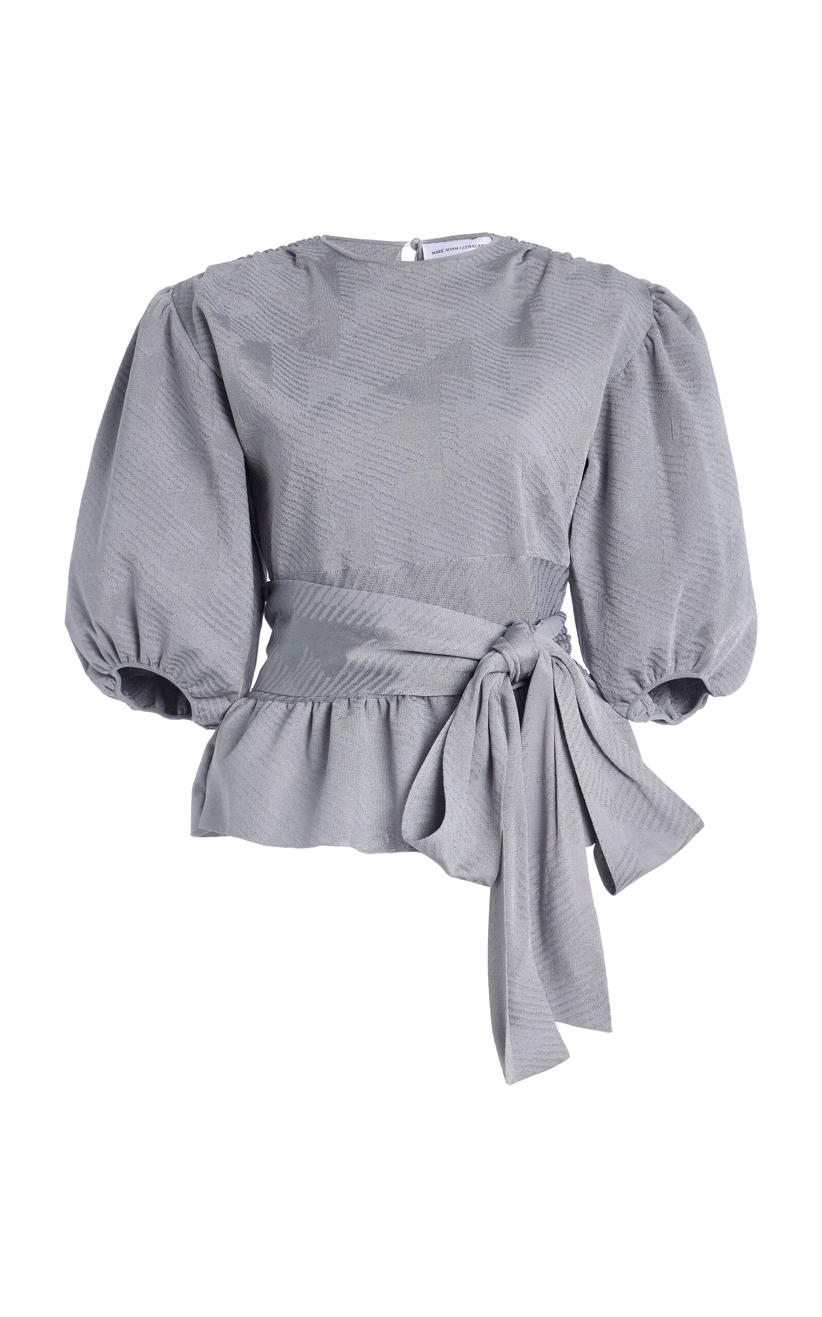 Marie Adam-leenardt Structured Retro Peplum Top In Light Grey