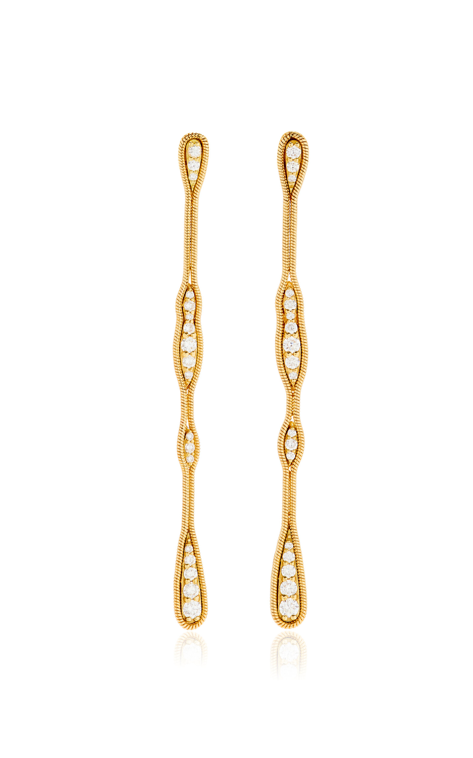 Fernando Jorge Fluid 18k Yellow Gold Diamond Earrings