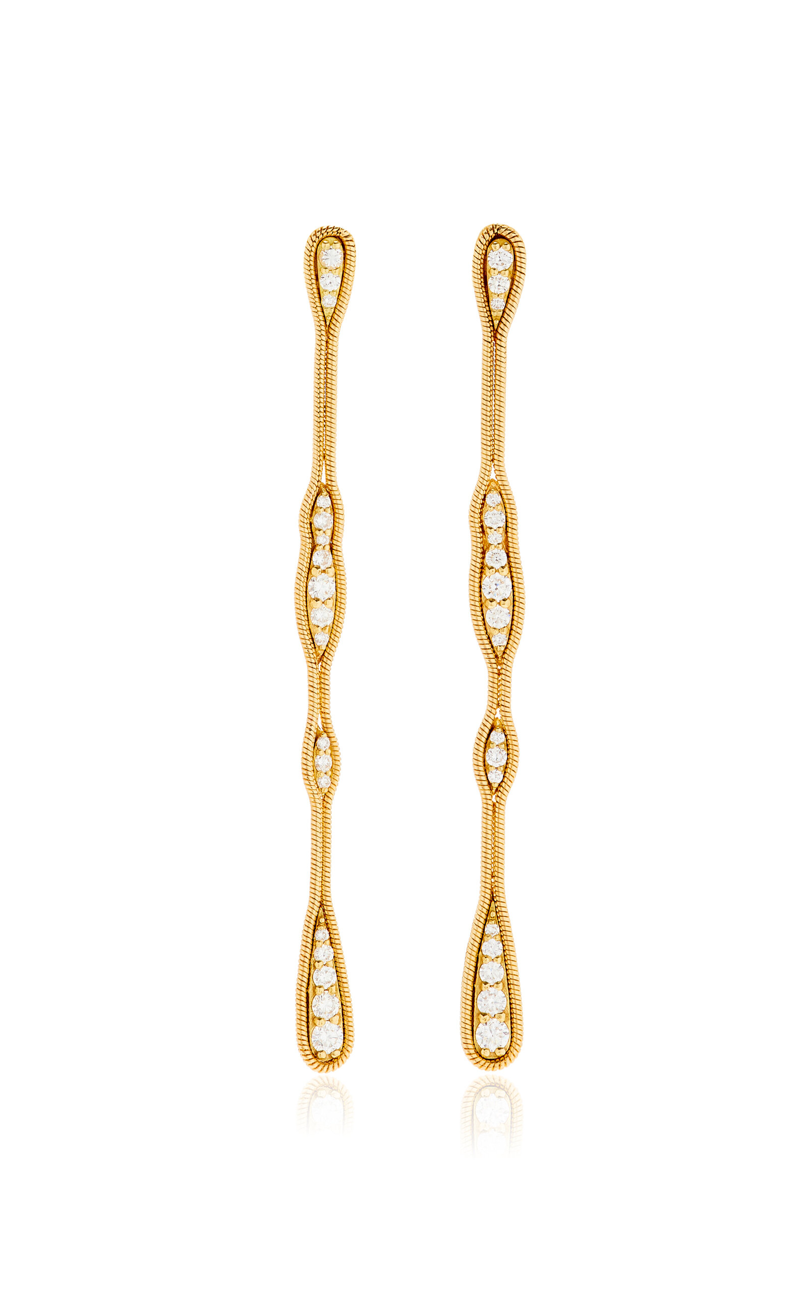 Fluid 18K Yellow Gold Diamond Earrings