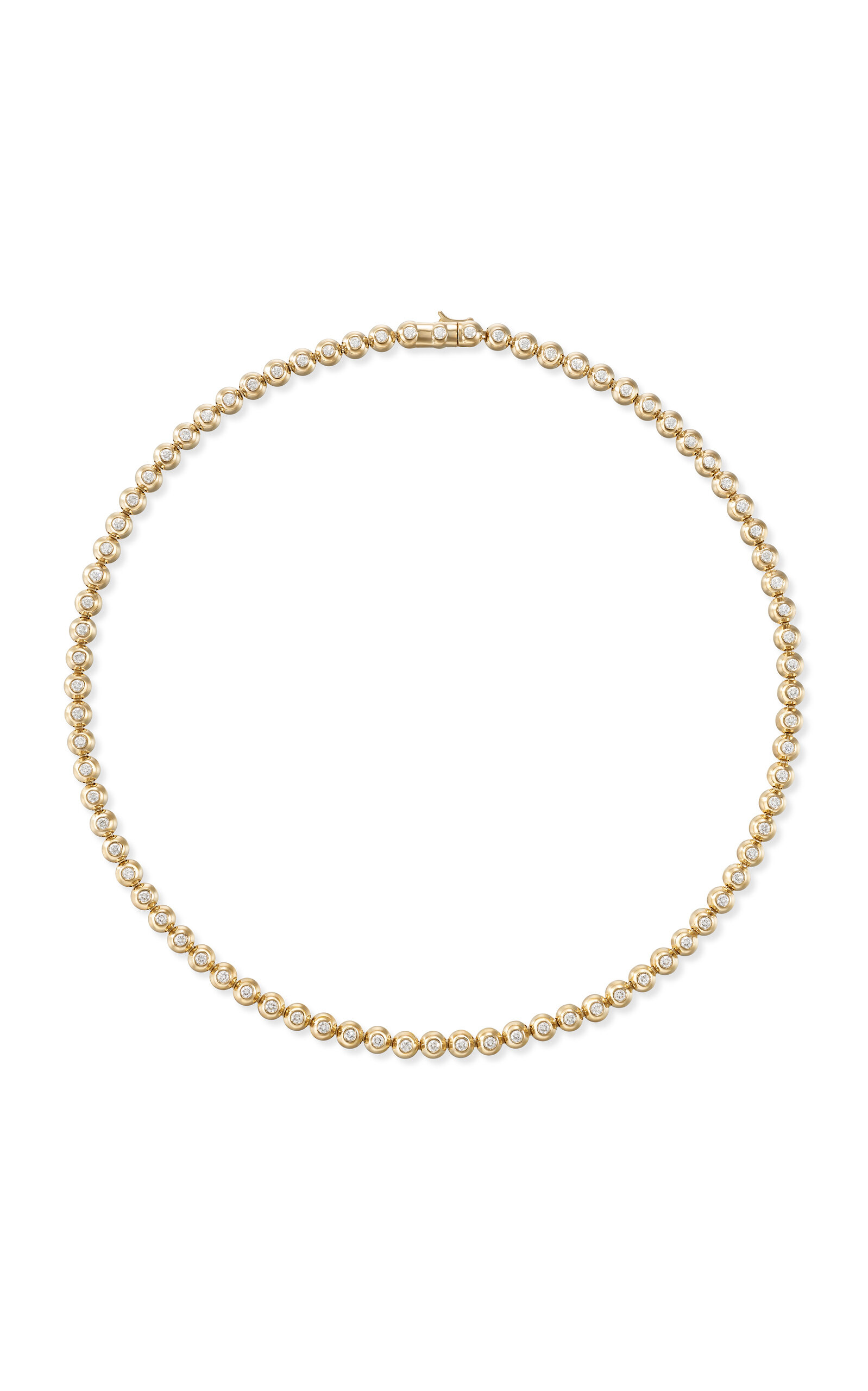 Shop Melissa Kaye Audrey Small 18k Yellow Gold Diamond Tennis Necklace