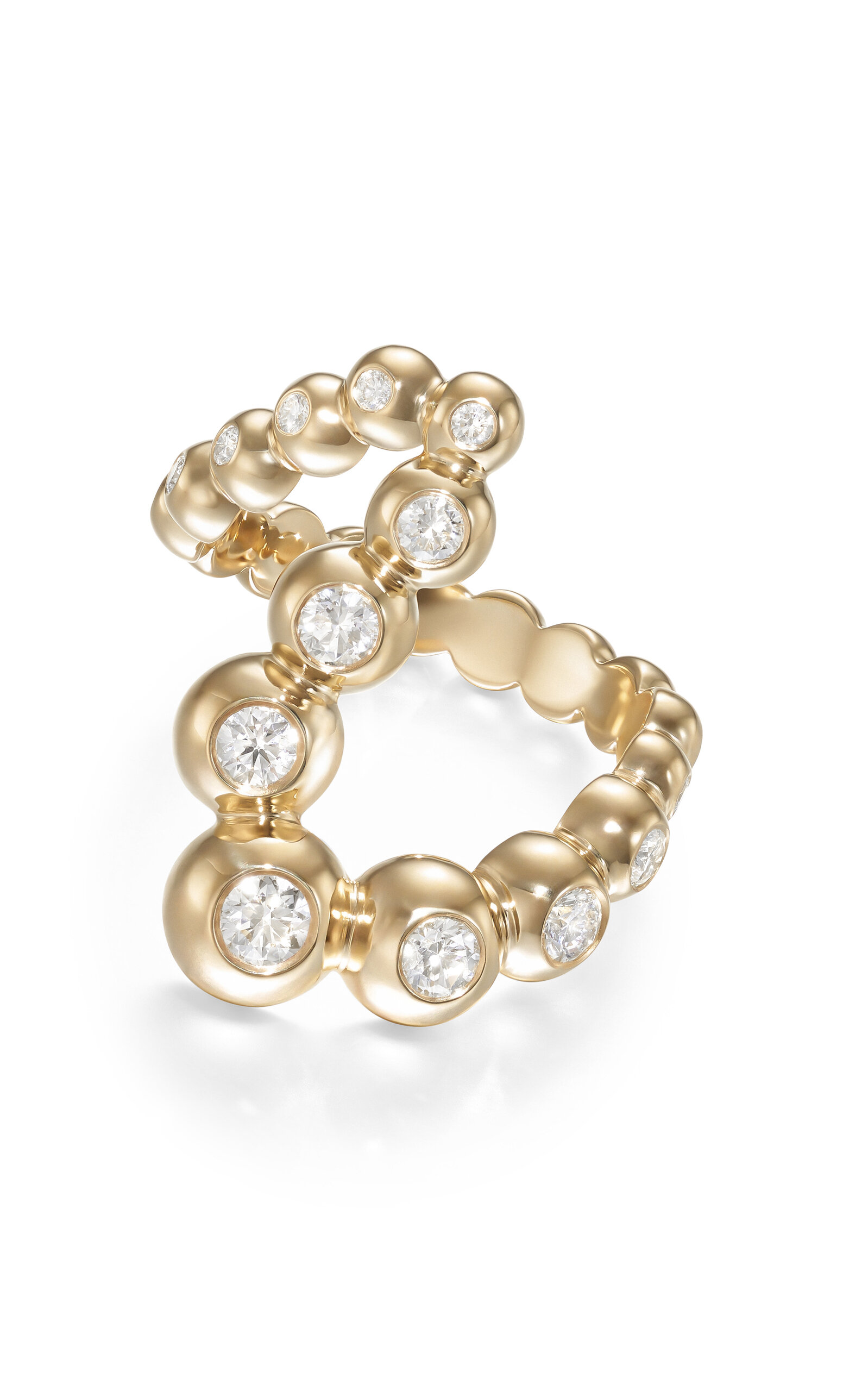 Shop Melissa Kaye Audrey 18k Yellow Gold Diamond Wave Ring