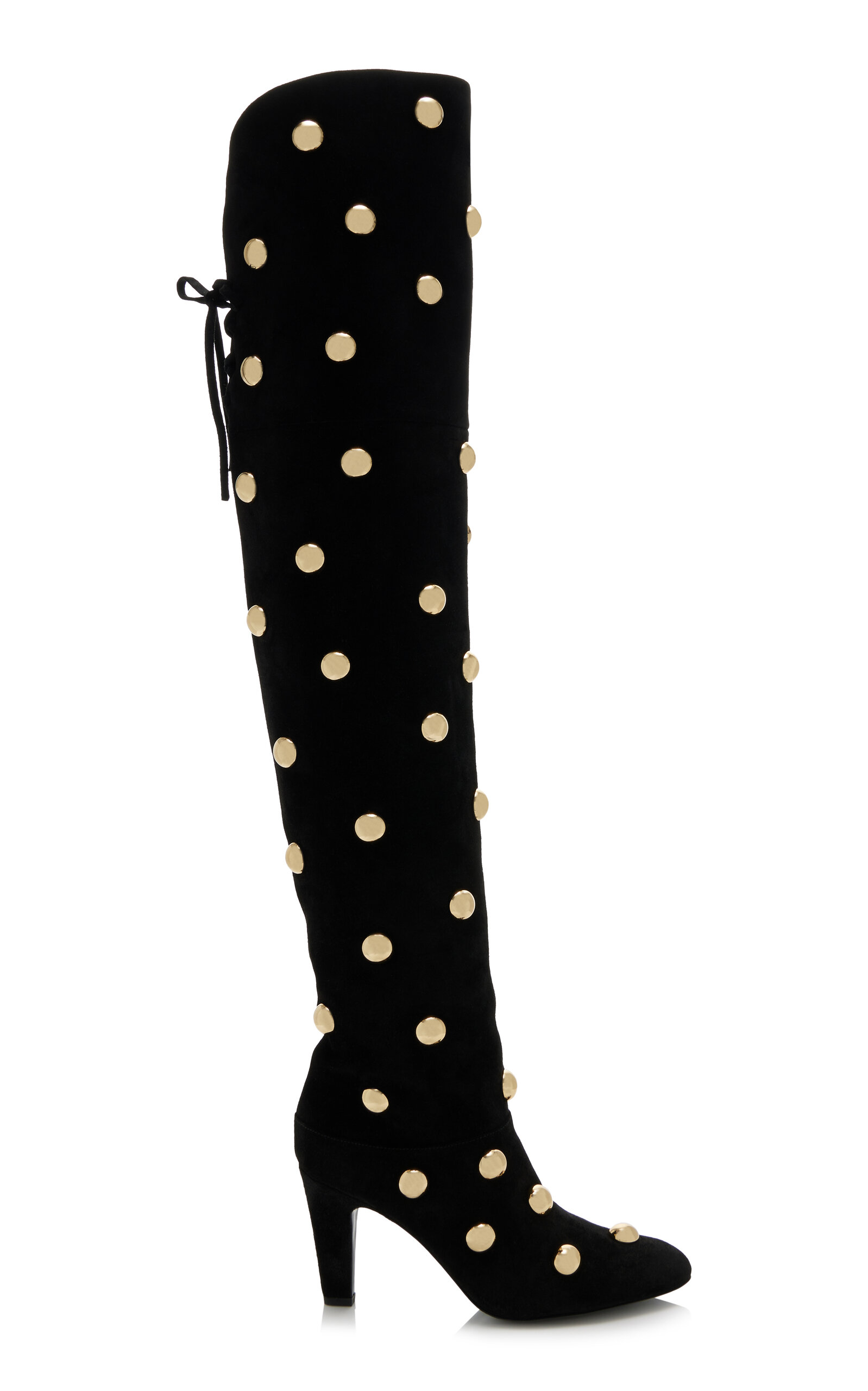 Chloé Eve Studded Leather Over-the-knee Boots In Black
