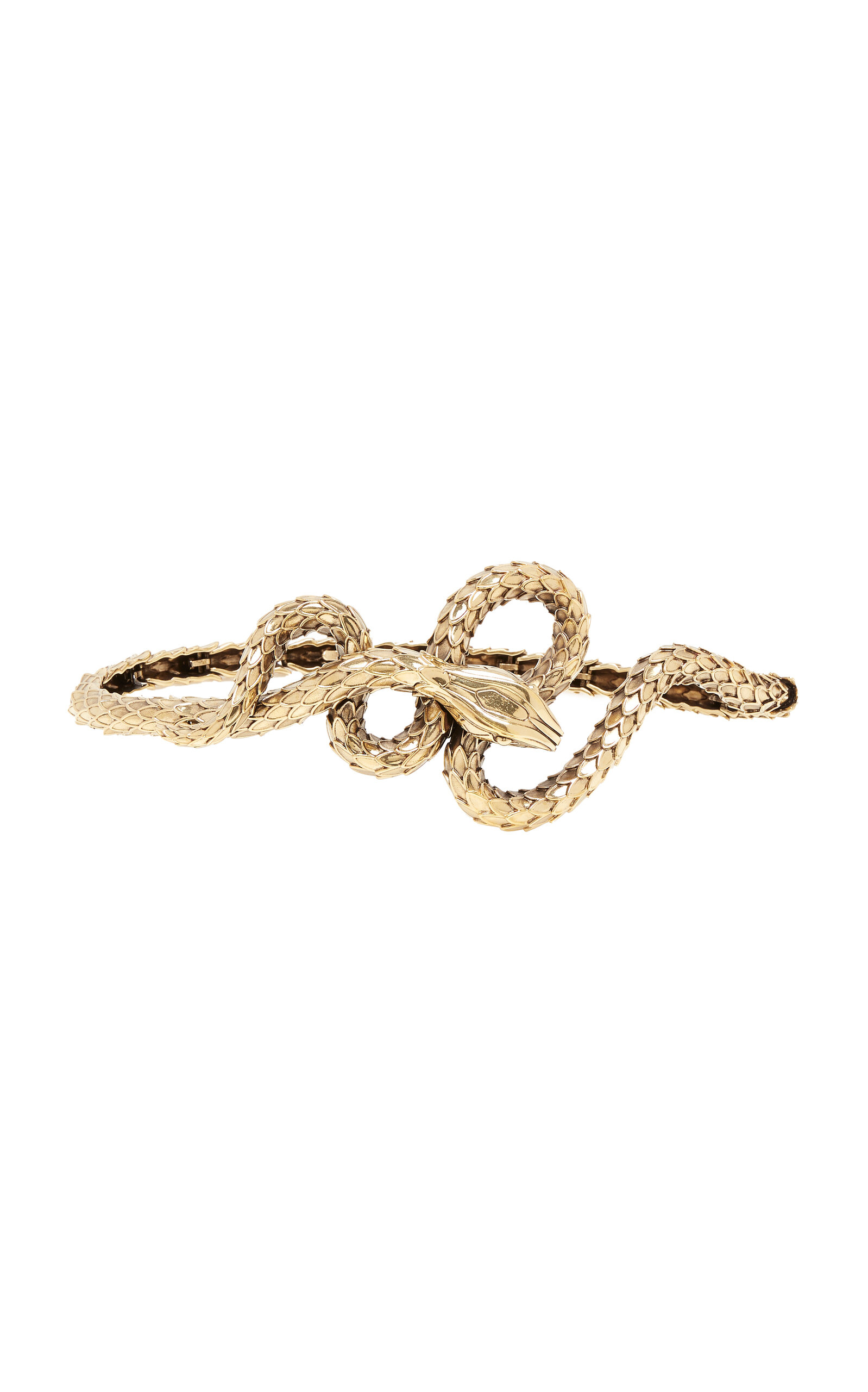 CHLOÉ GOLD-TONE SNAKE BELT