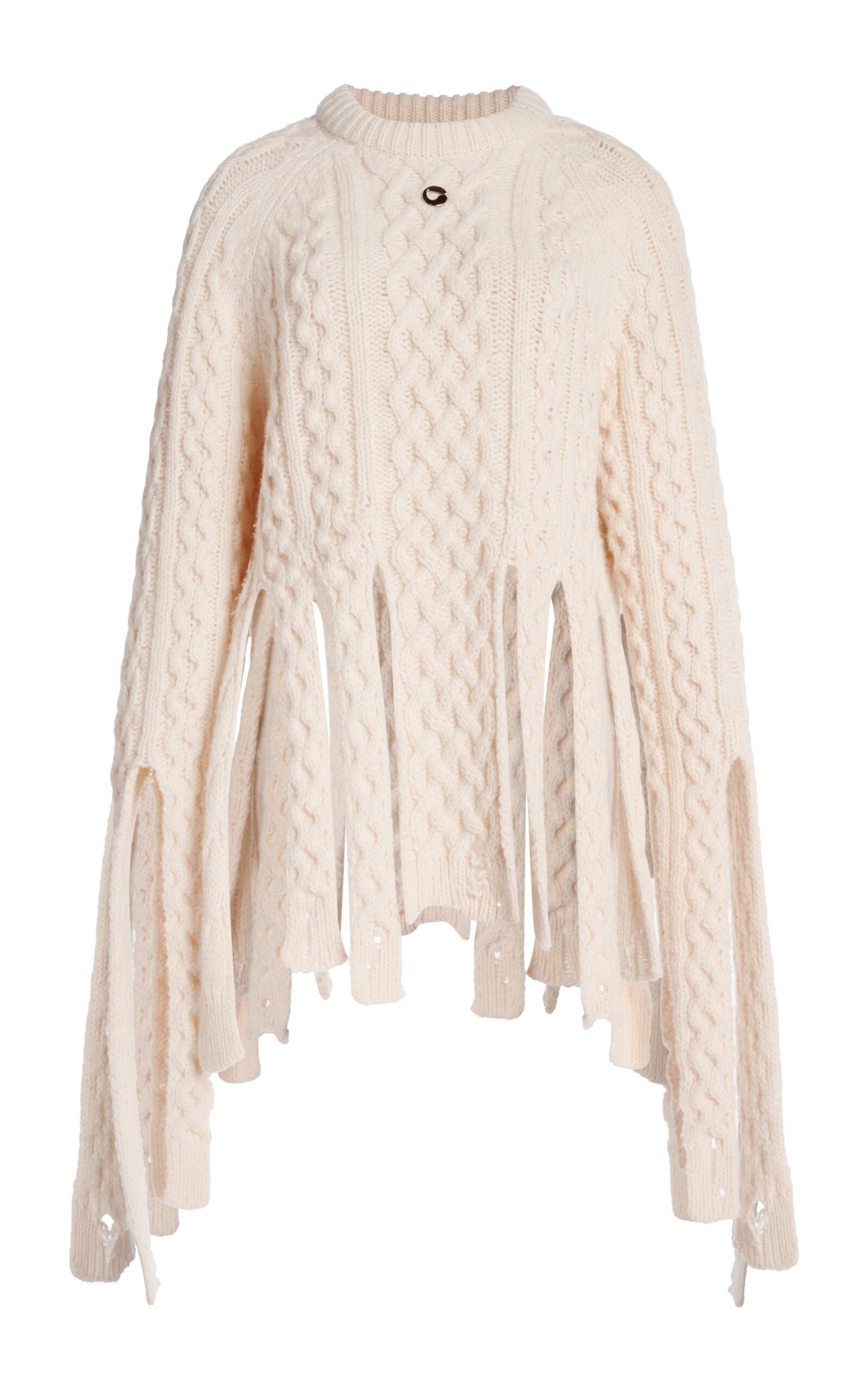 Coperni Shredded Wool Sweater In Ivory