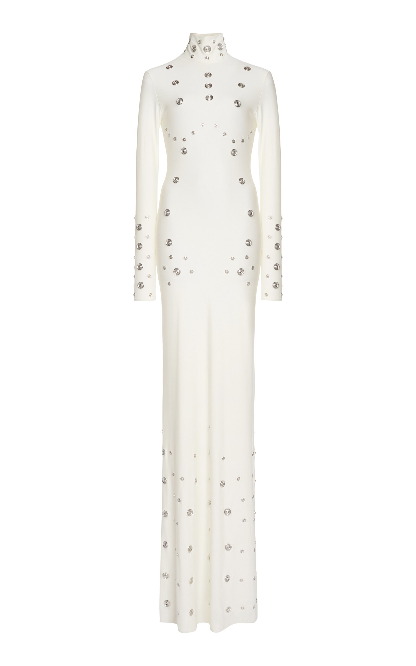 Coperni Snap-embellished Spandex Maxi Dress In White