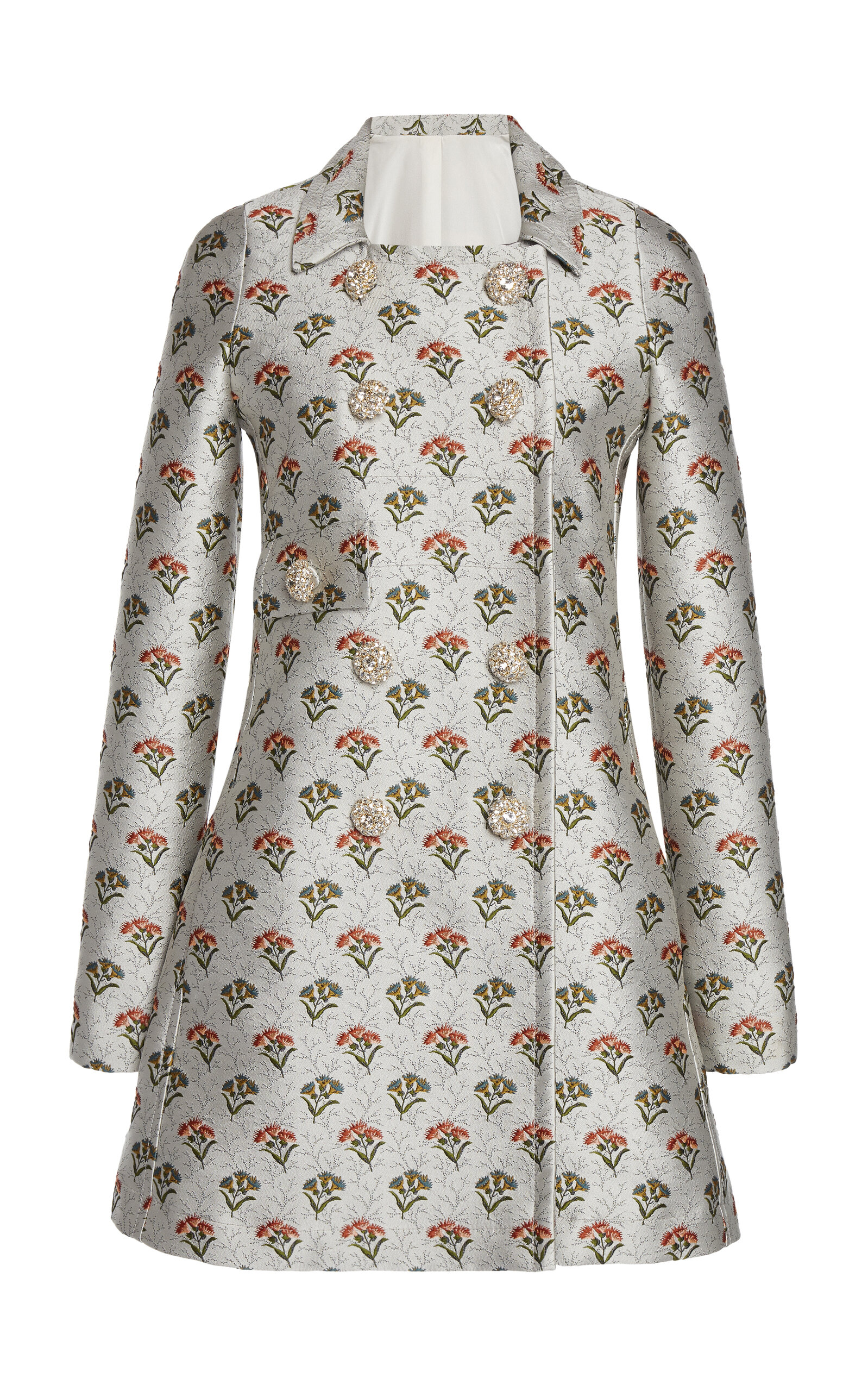 Giambattista Valli Double-breasted Jacquard Coat In Multi