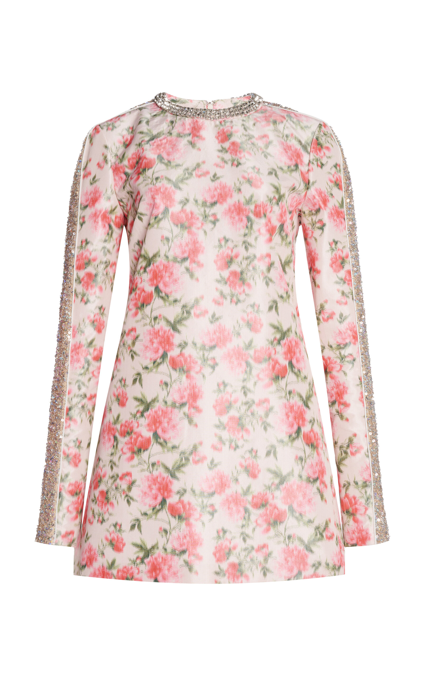 Giambattista Valli Embellished Taffeta Mini Dress In Floral