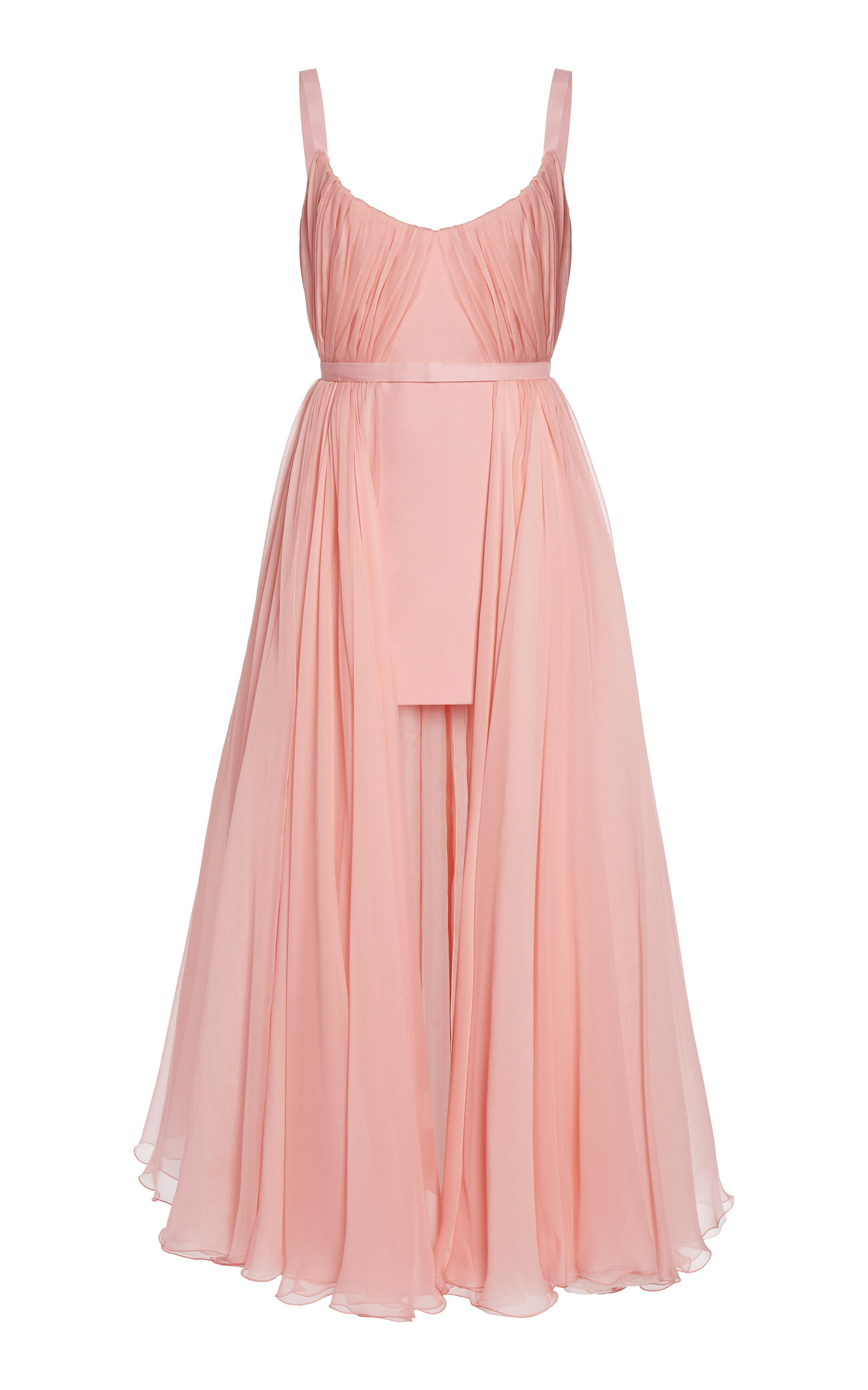 Giambattista Valli Layered Crepe Mini Dress In Coral