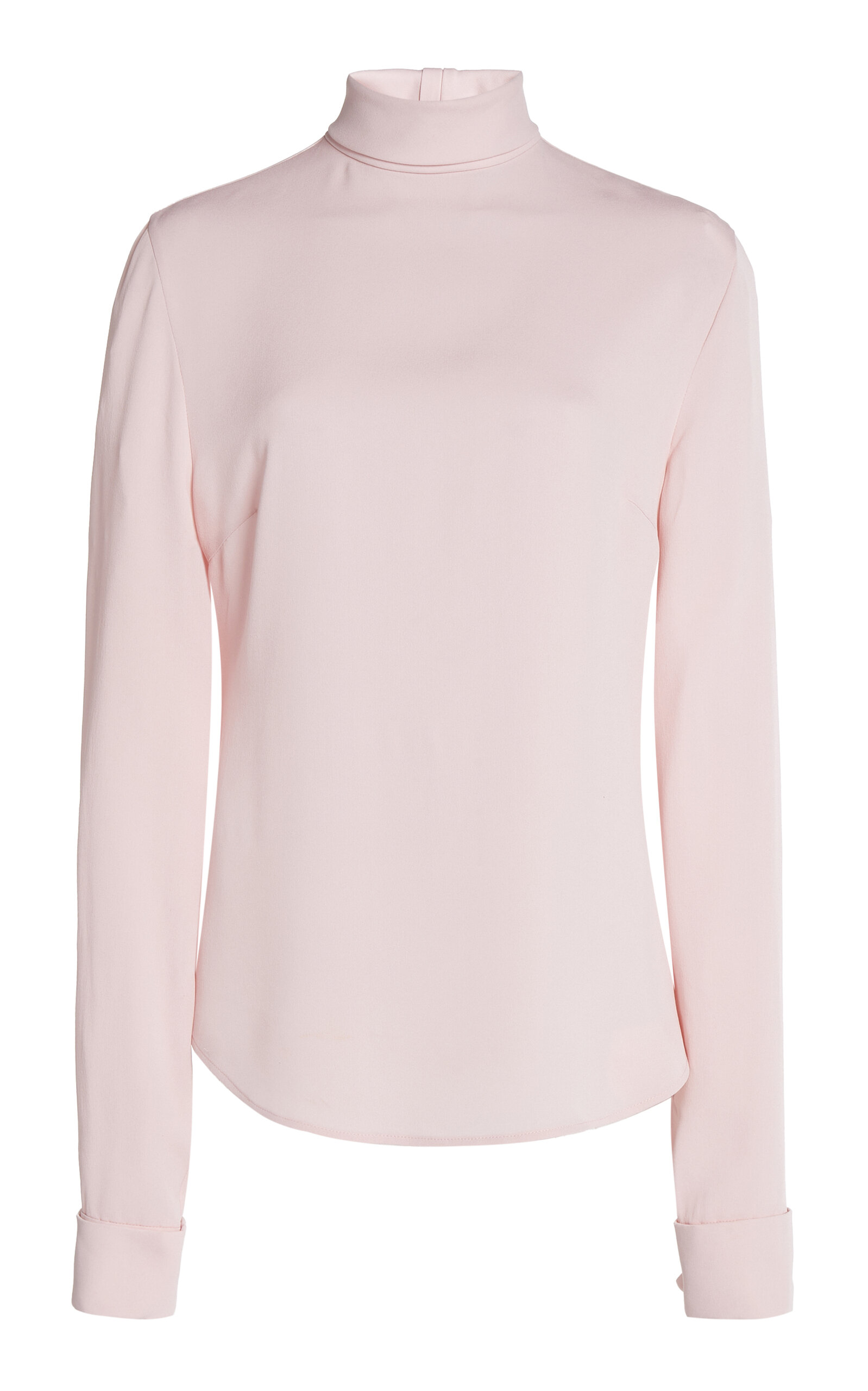 Giambattista Valli Mock Neck Crepe Top In Pink