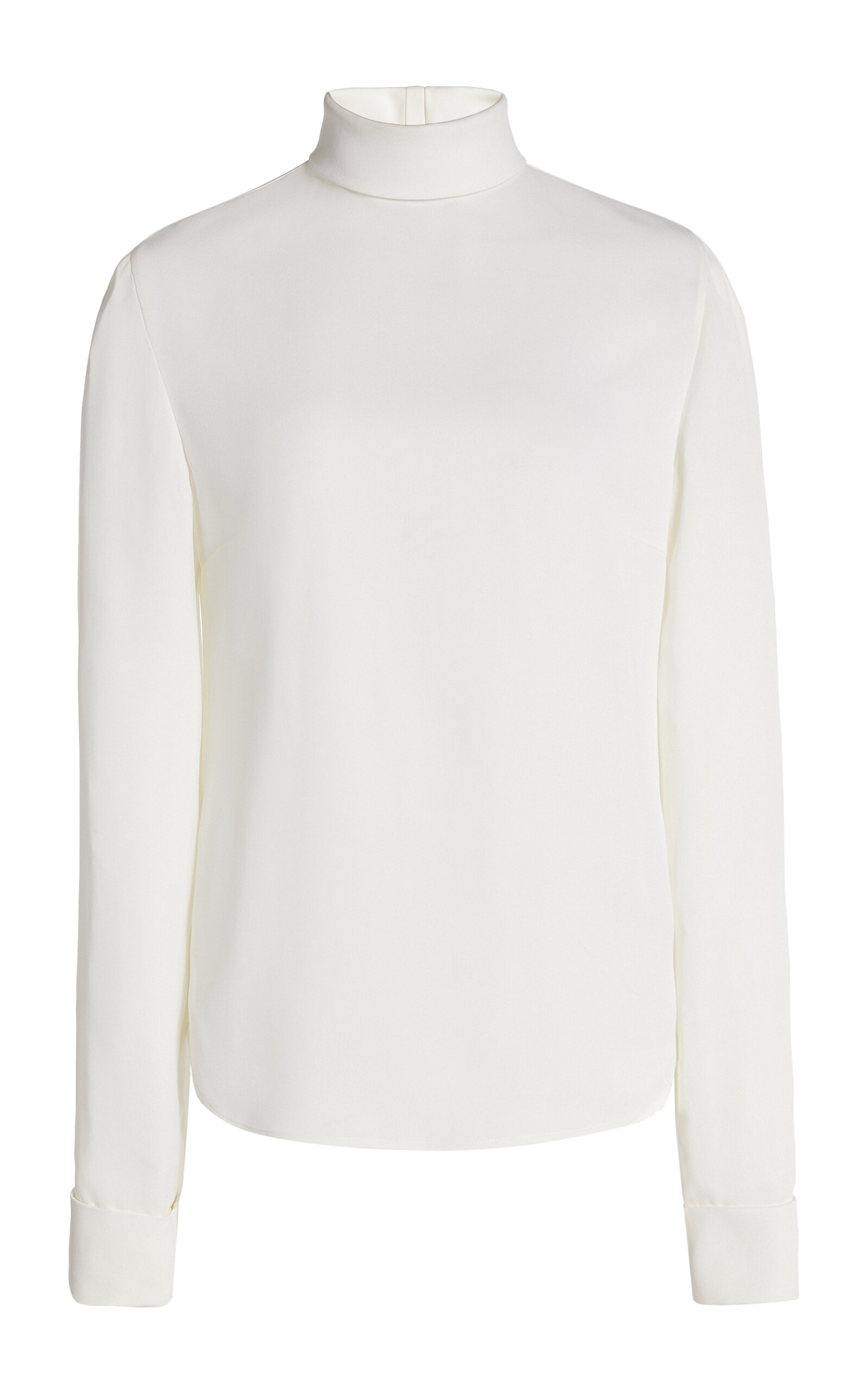 Giambattista Valli Mock Neck Crepe Top In Ivory