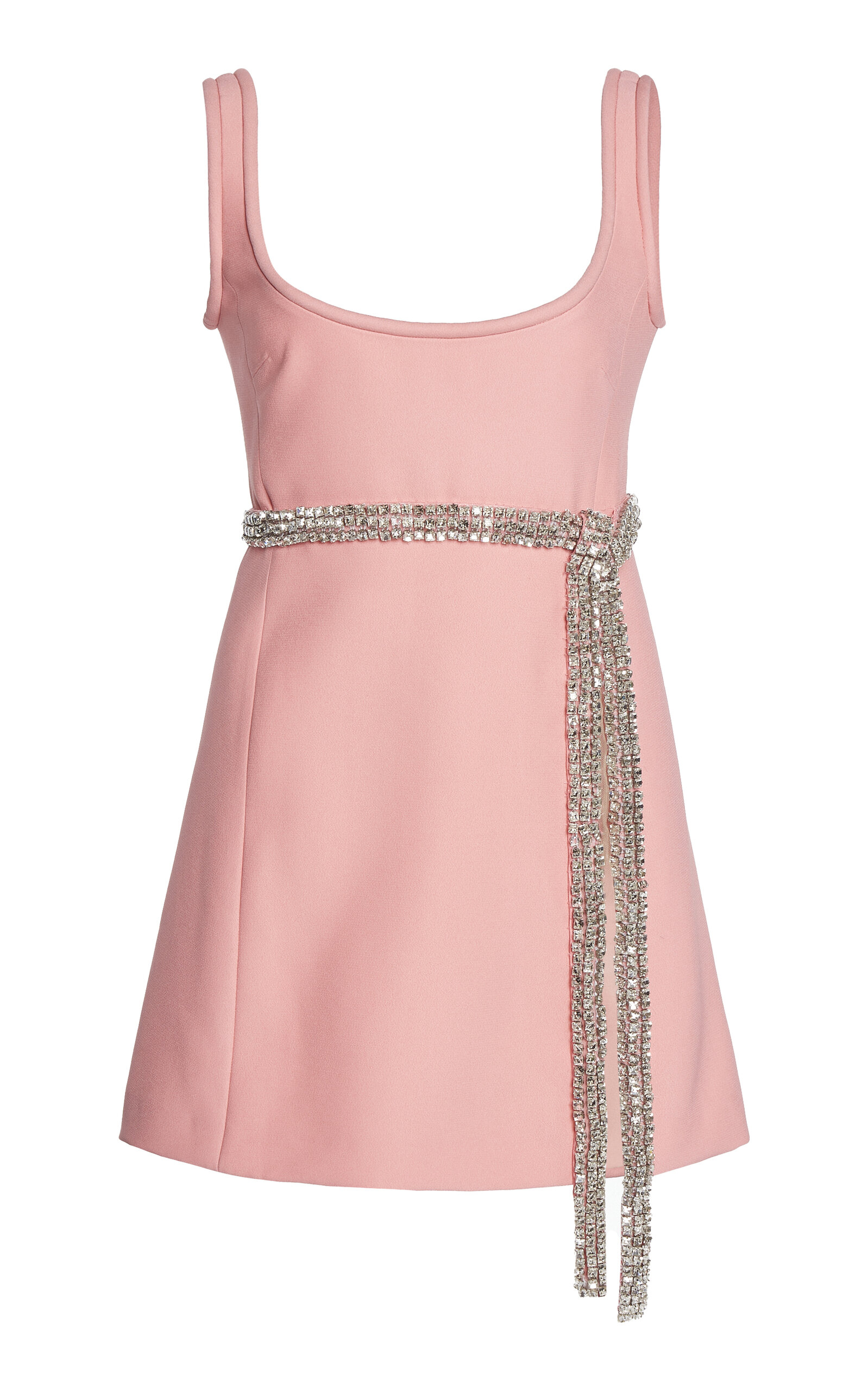 Giambattista Valli Slit-detailed Crepe Mini Dress In Coral