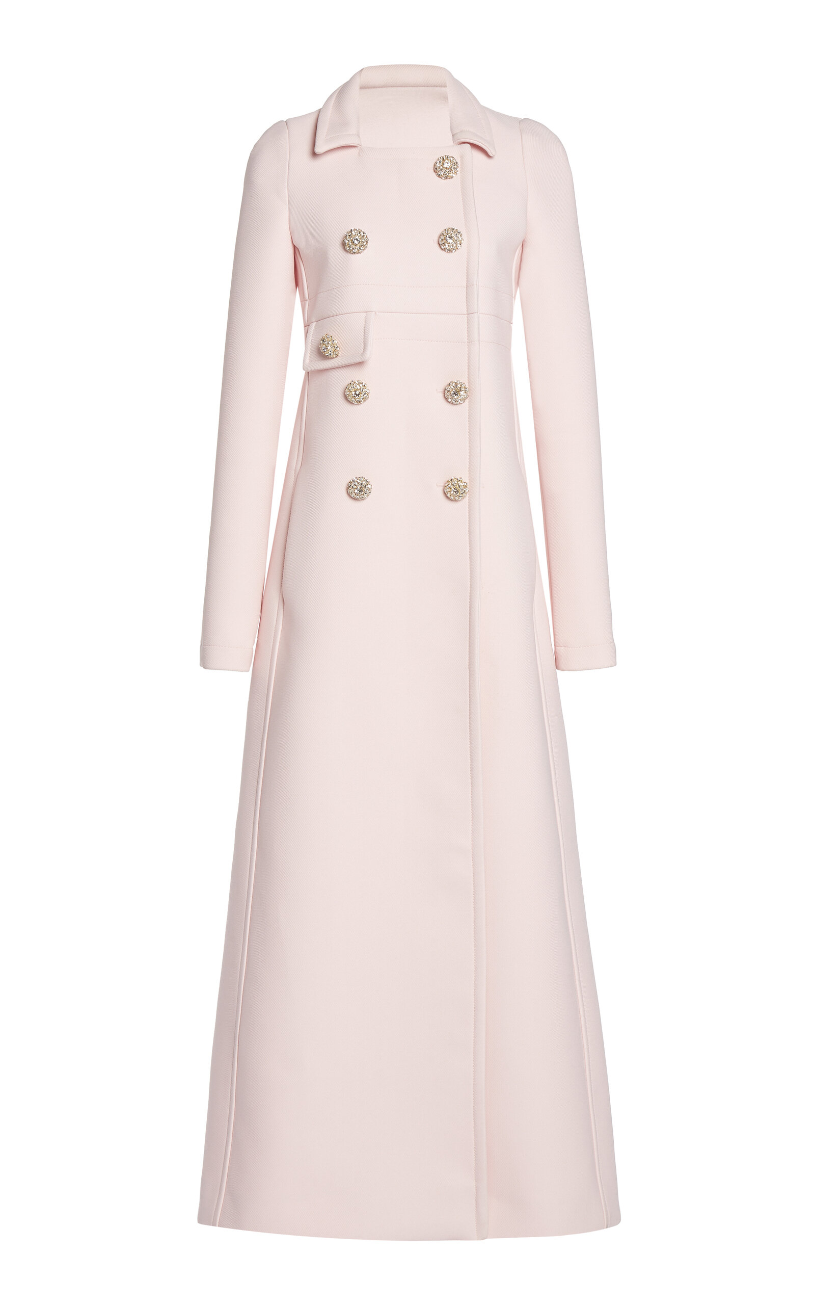 Giambattista Valli Tailored Gabardine Long Coat In Pink