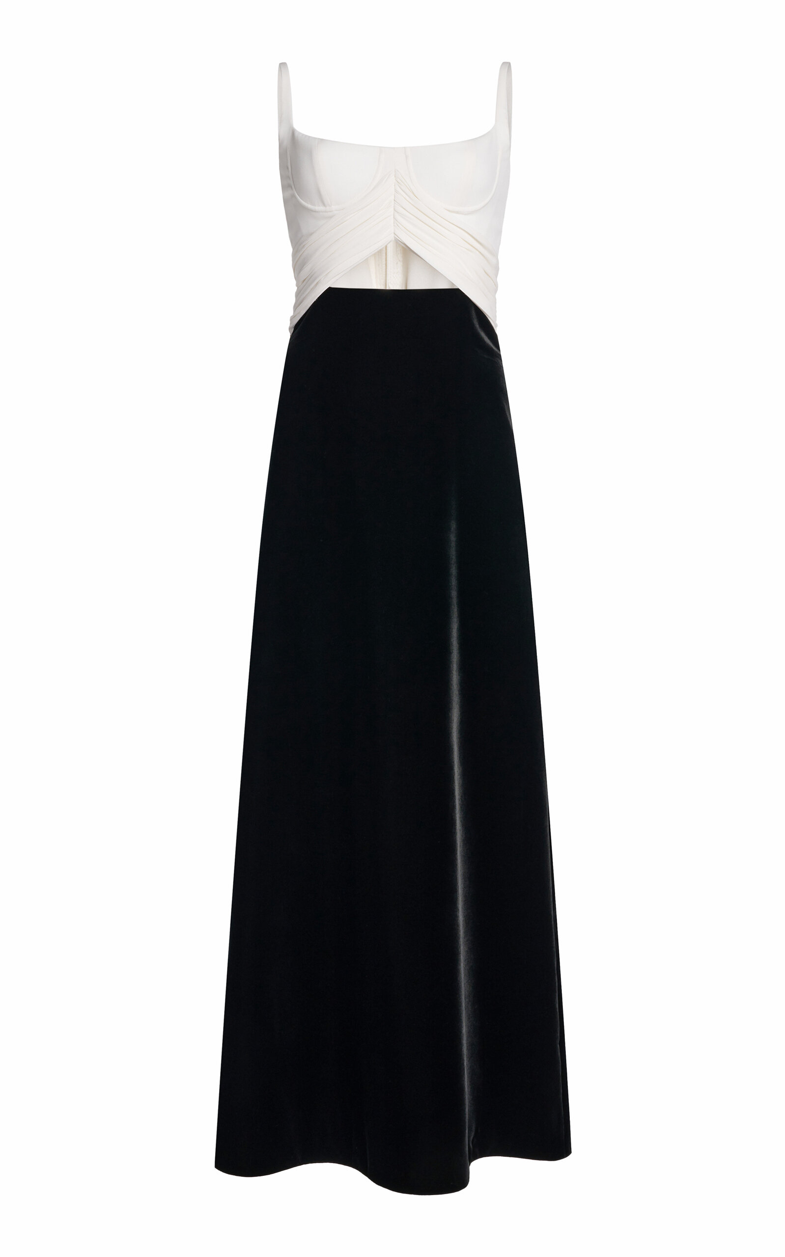 Giambattista Valli Two-tone Crepe Midi Dress In Black,white
