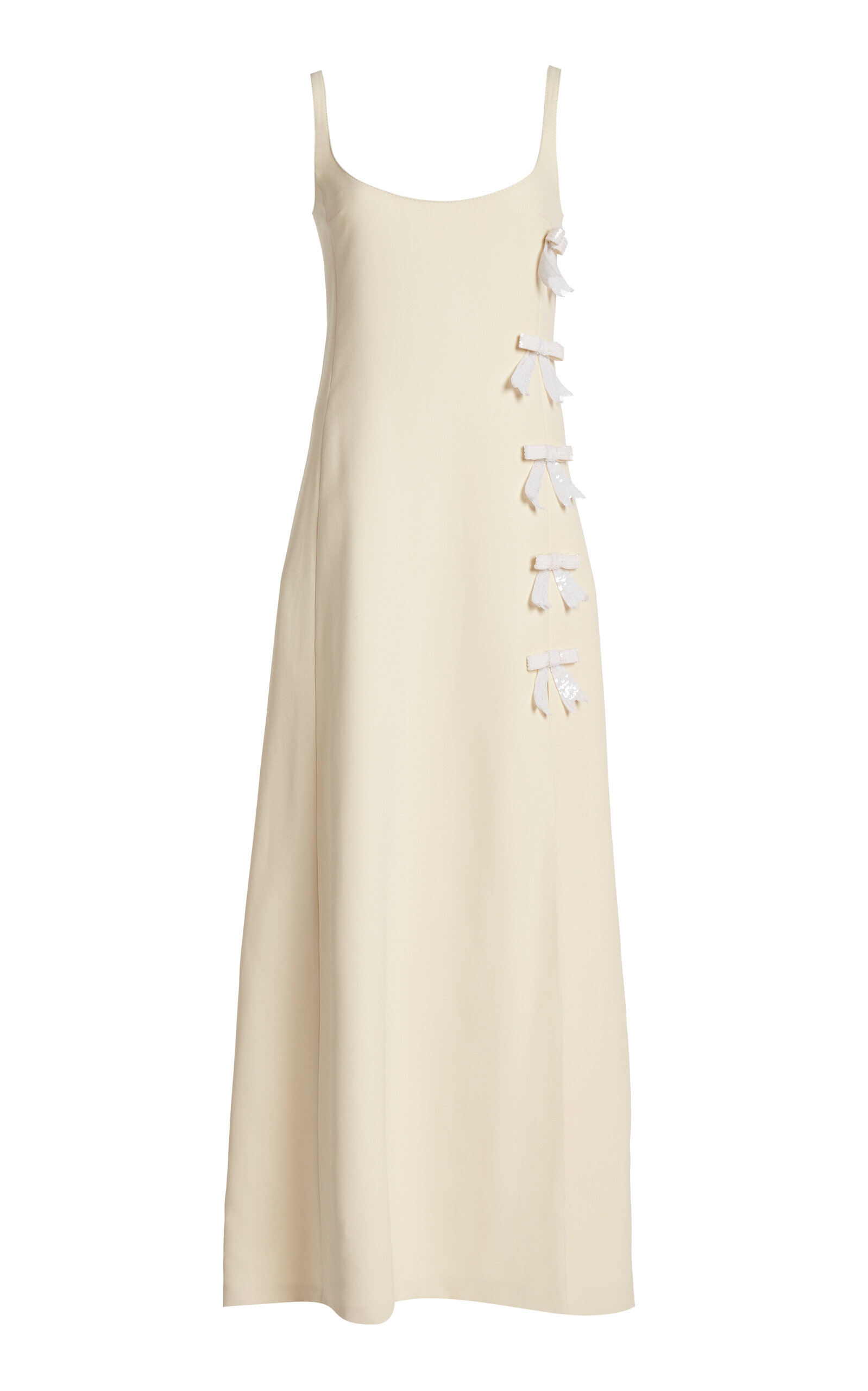 Giambattista Valli Bow-embellished Crepe Maxi Dress In Ivory