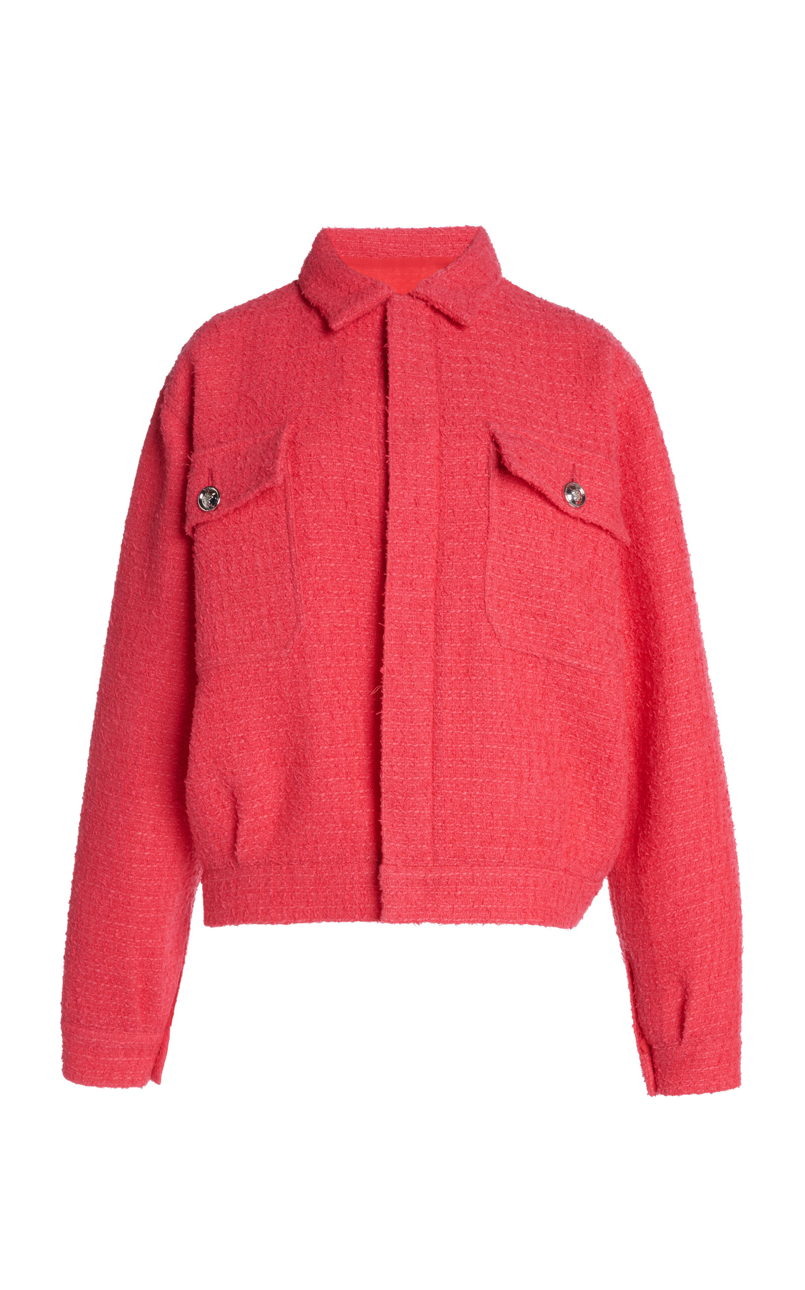 Giambattista Valli Relaxed Bouclé Jacket - Red