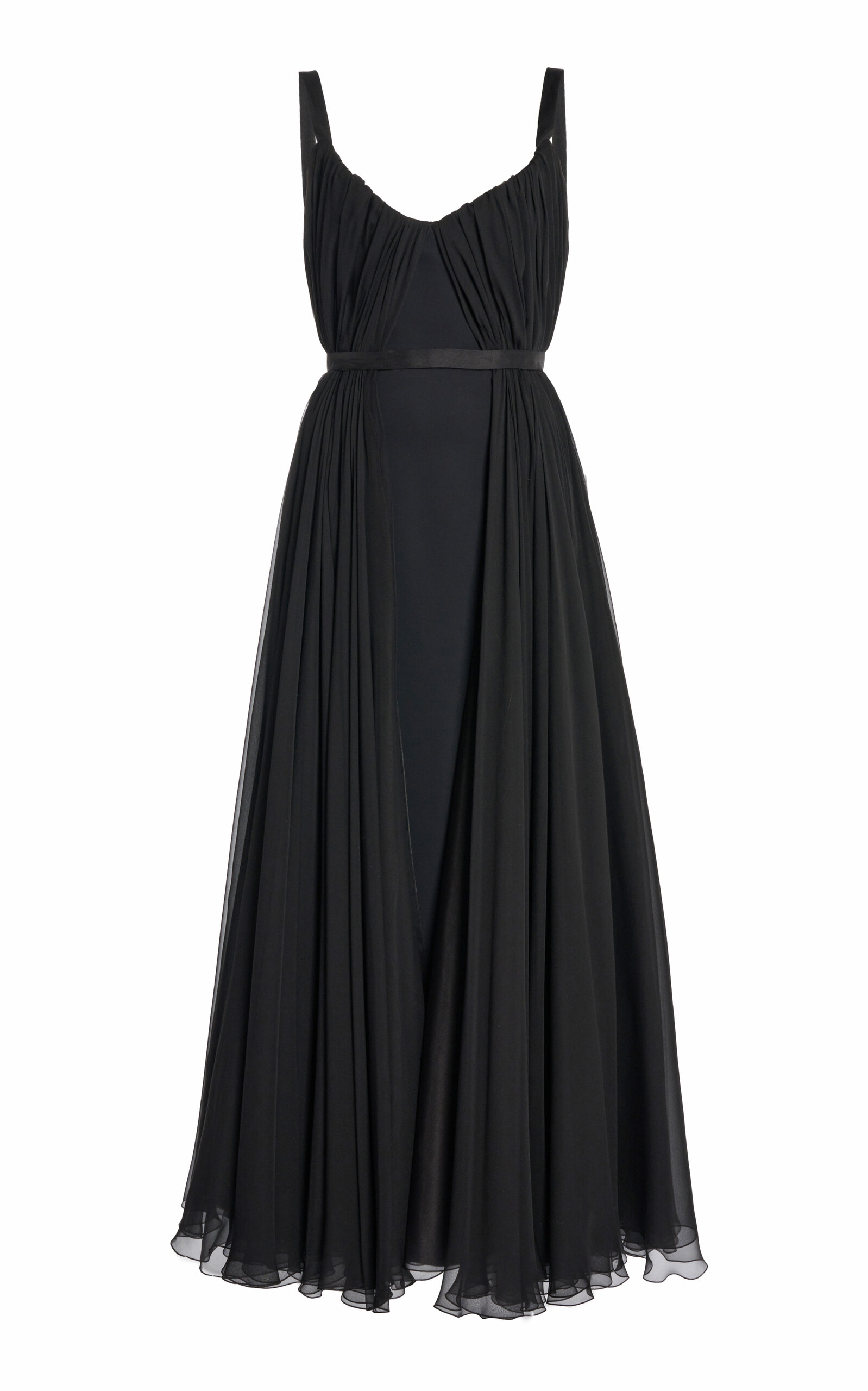 Giambattista Valli Layered Crepe Midi Dress In Black