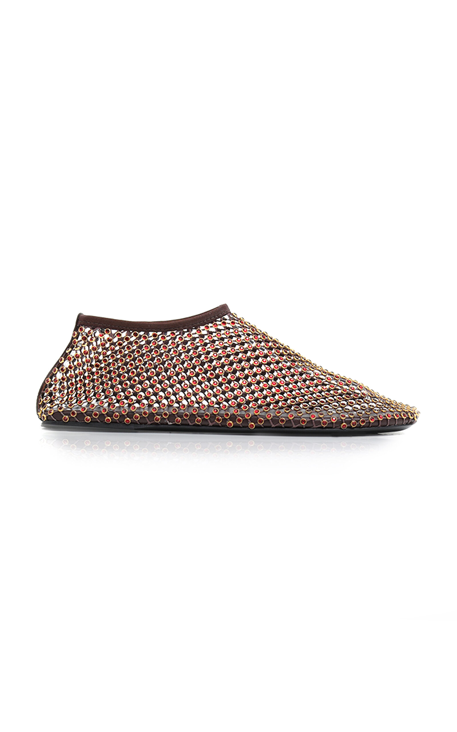 Christopher Esber Minette Crystal-embellished Ballet Flats In Brown