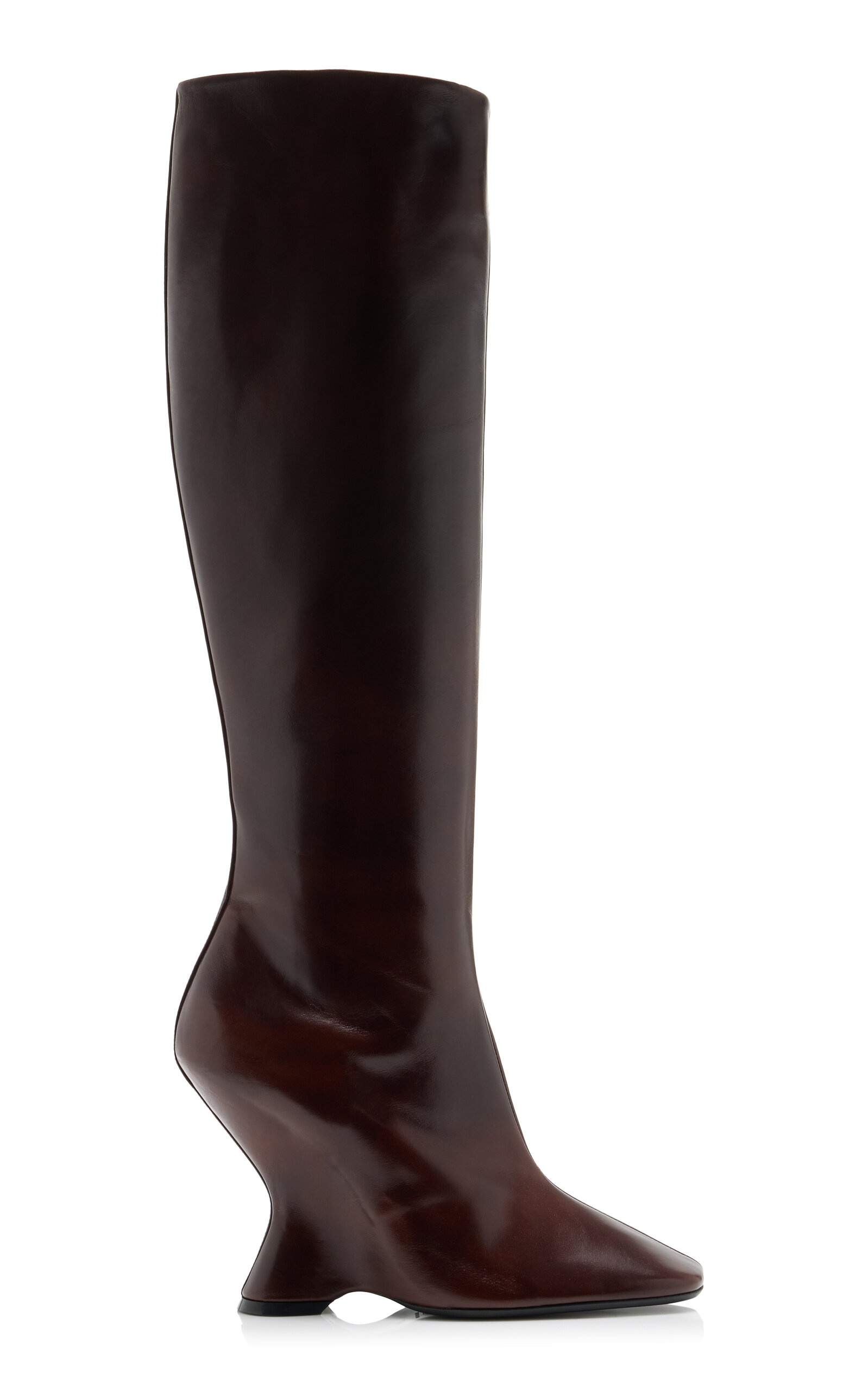Dries Van Noten Wedge Leather Boots - Brown