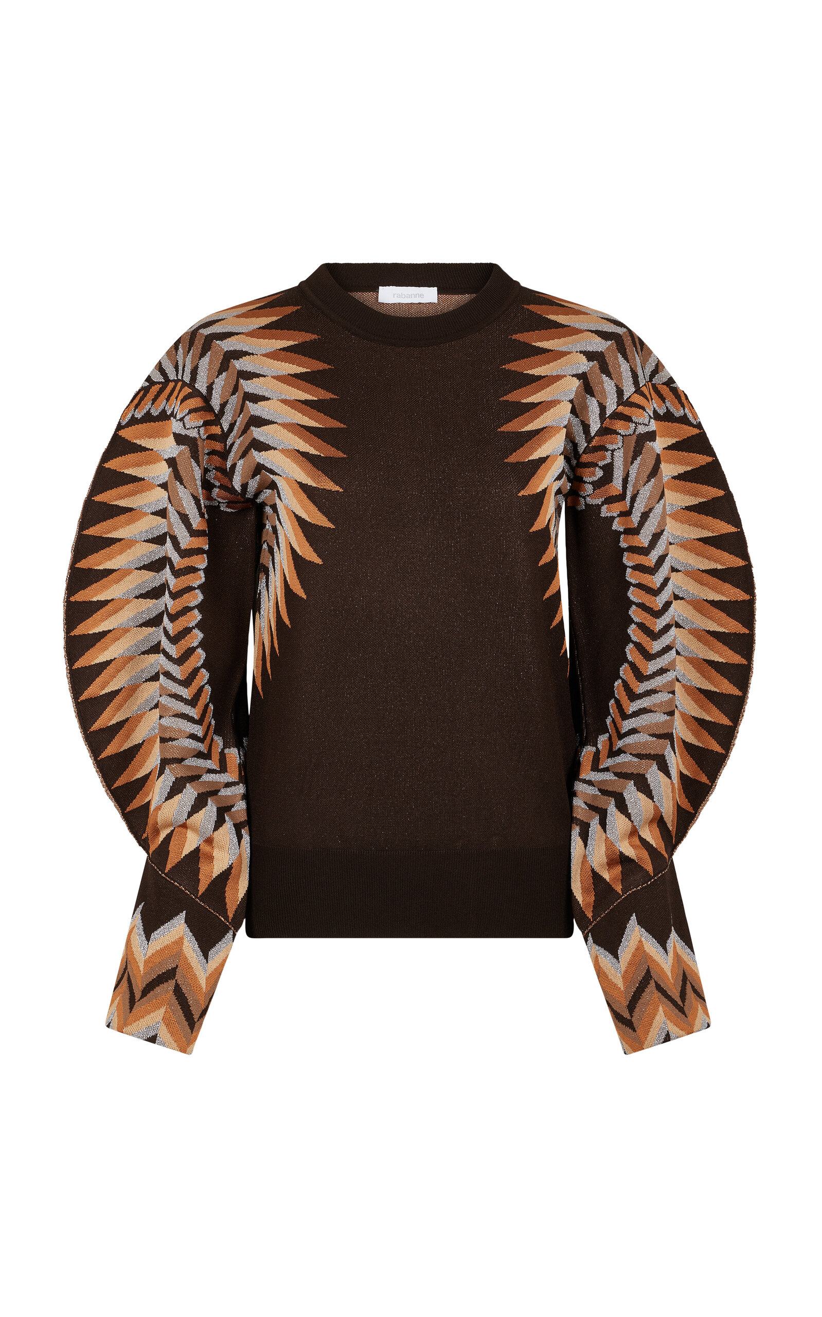 RABANNE MOULDED GRAPHIC-KNIT TOP