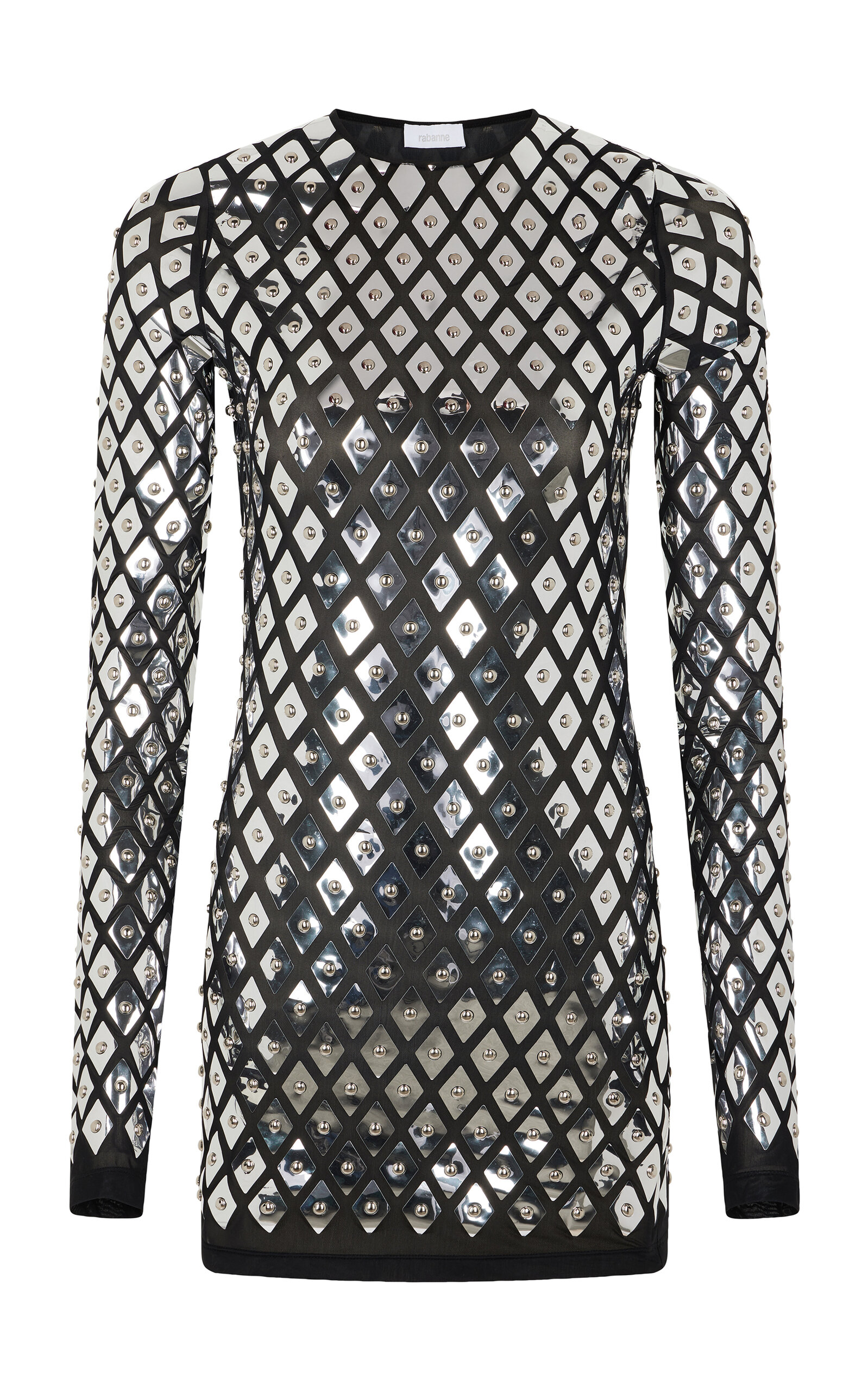 Rabanne Paillette Metallic Mini Dress In Black