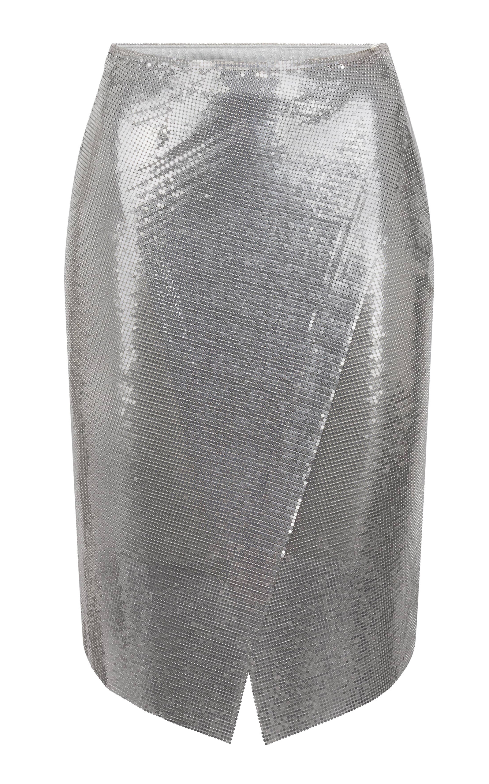 Rabanne Metallic Mini Skirt In Silver