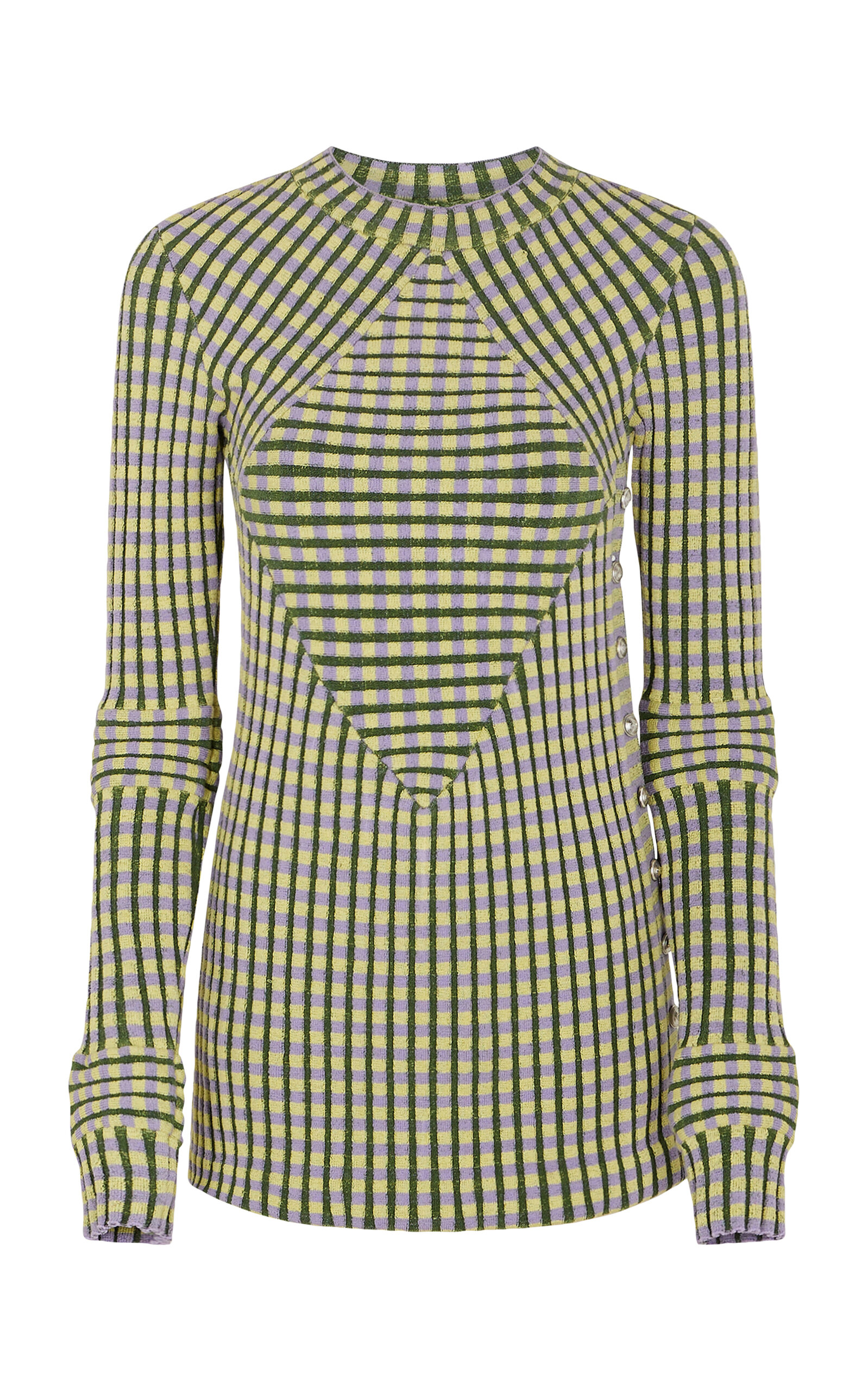 Rabanne Structured Wool-blend Top In Multi