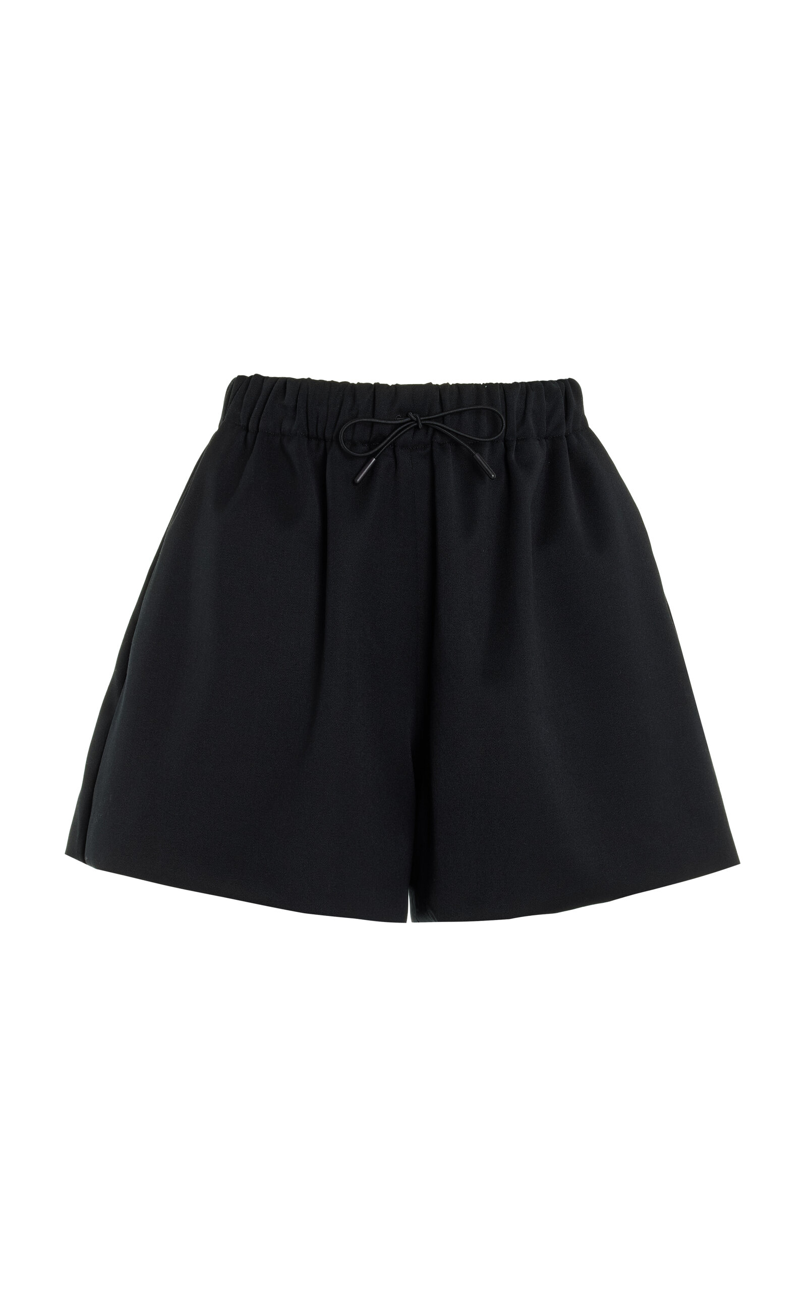 Simone Rocha Faux Leather-Trimmed Wool-Blend Flared Shorts - Women's Clothing