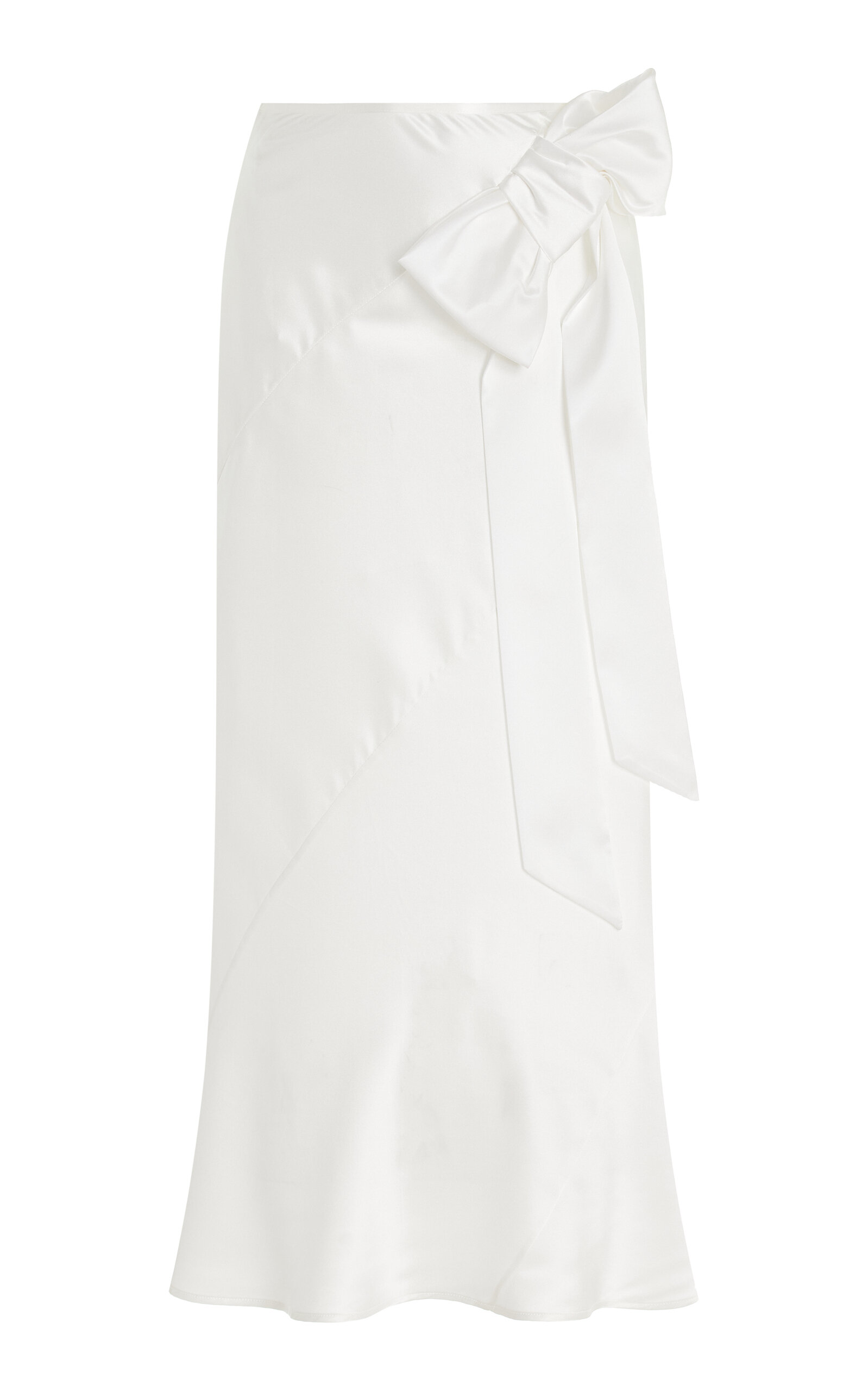 Simone Rocha Spiral Bow-Detailed Silk Midi Skirt - Ivory