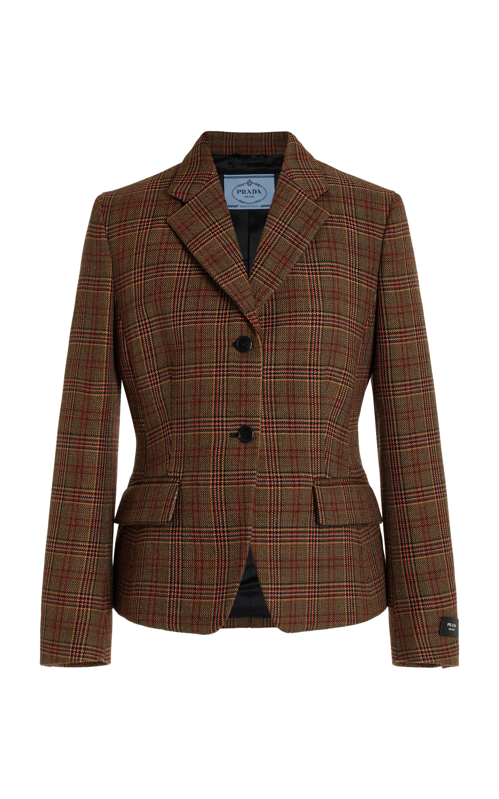 Prada Galles Printed Blazer In Brown