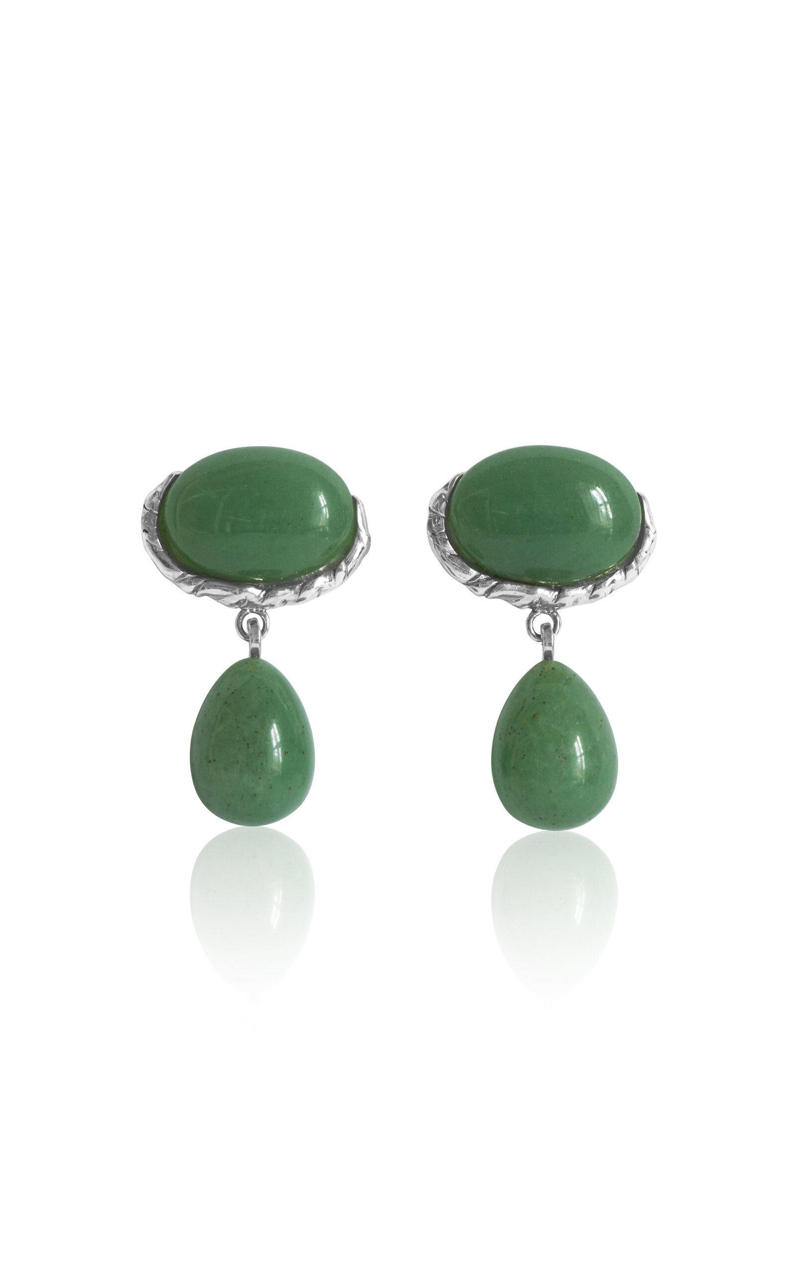 Corali Embleme Aventurine Sterling Silver Earrings In Green