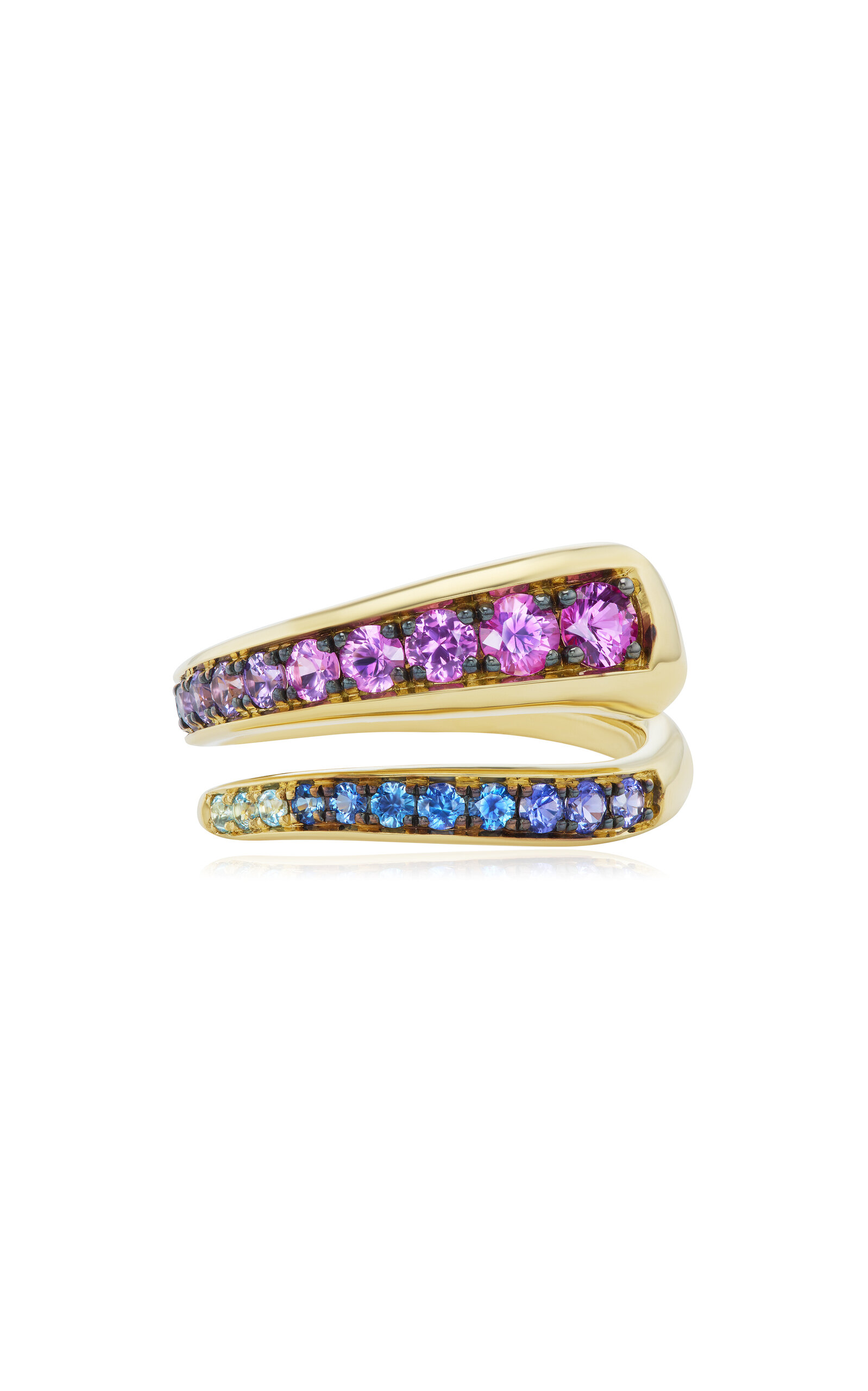 18K Yellow Gold; Sapphire; And Apatite Ring
