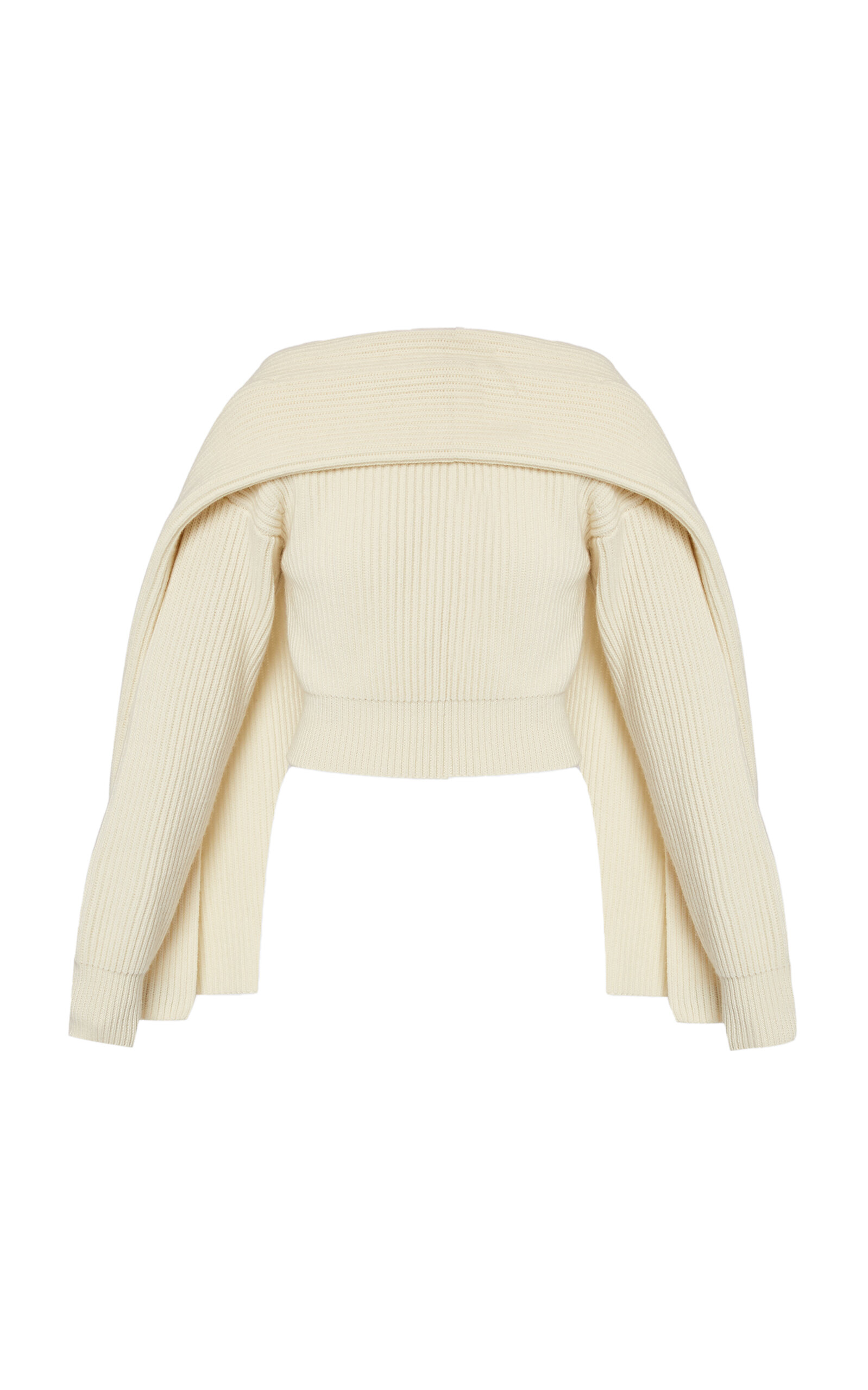 Erdem Draped-scarf Wool-cashmere Sweater In Off-white