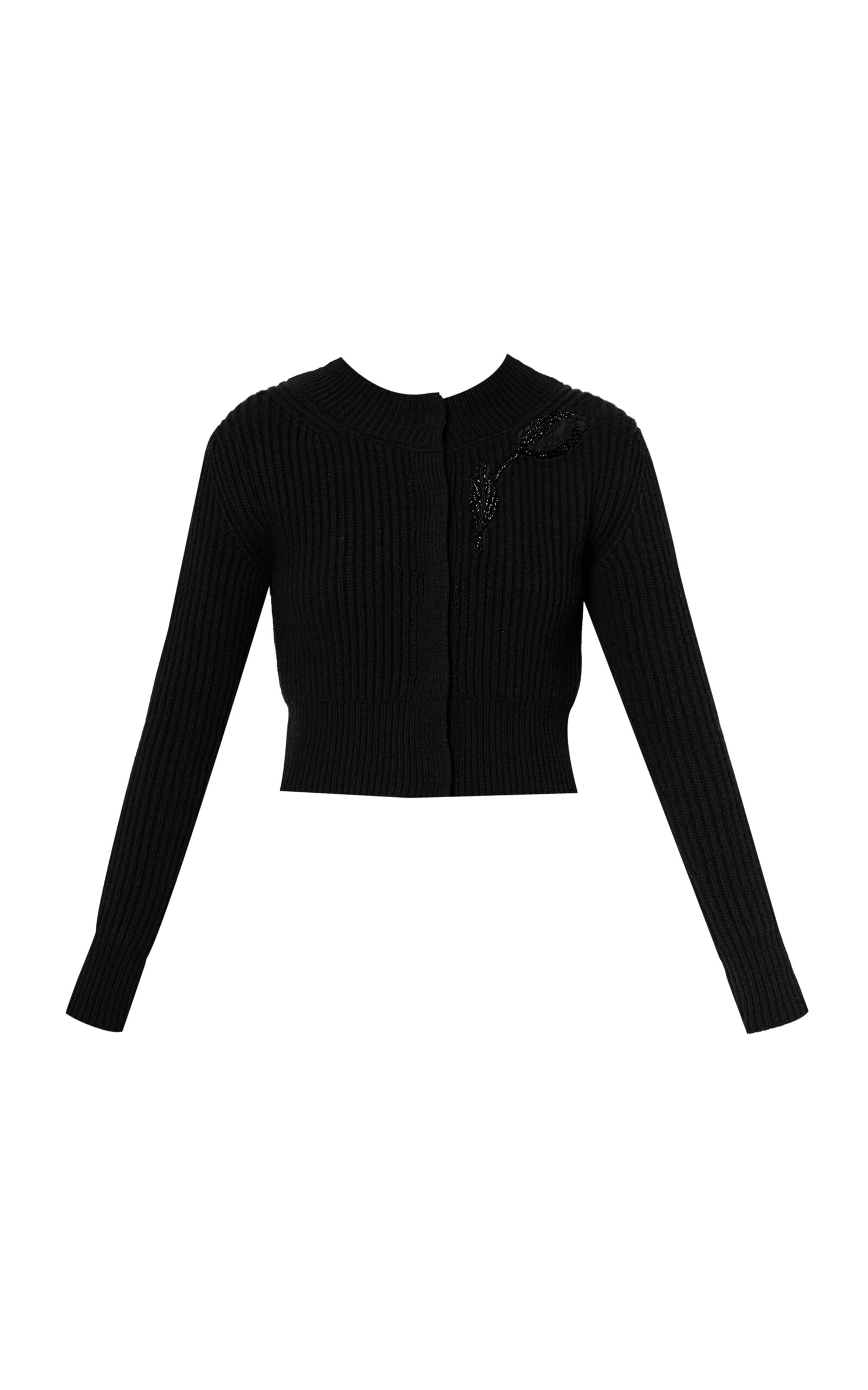 Erdem Embellished Wool-cashmere Cardigan In Black