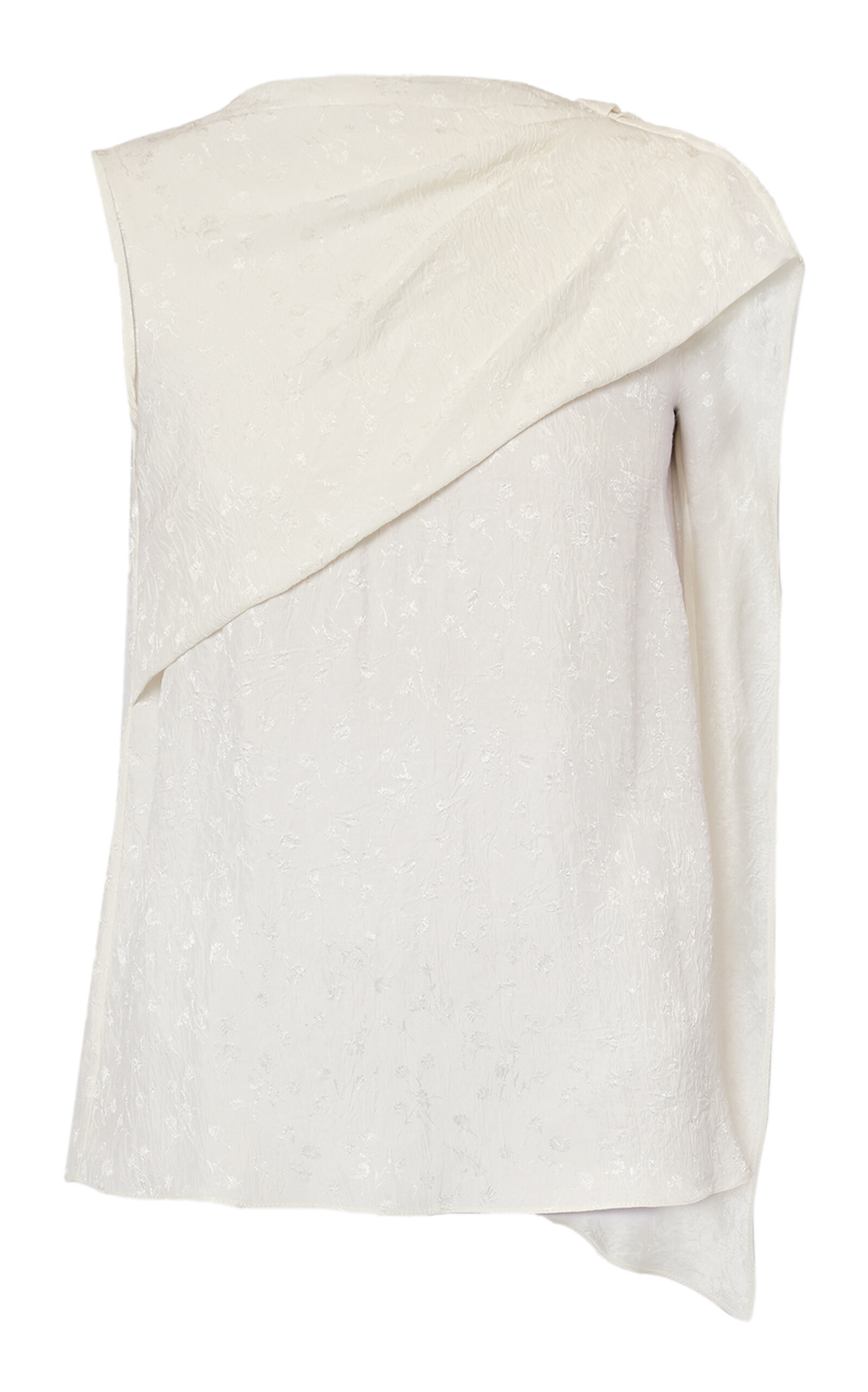 ERDEM ASYMMETRIC DRAPED JACQUARD TOP