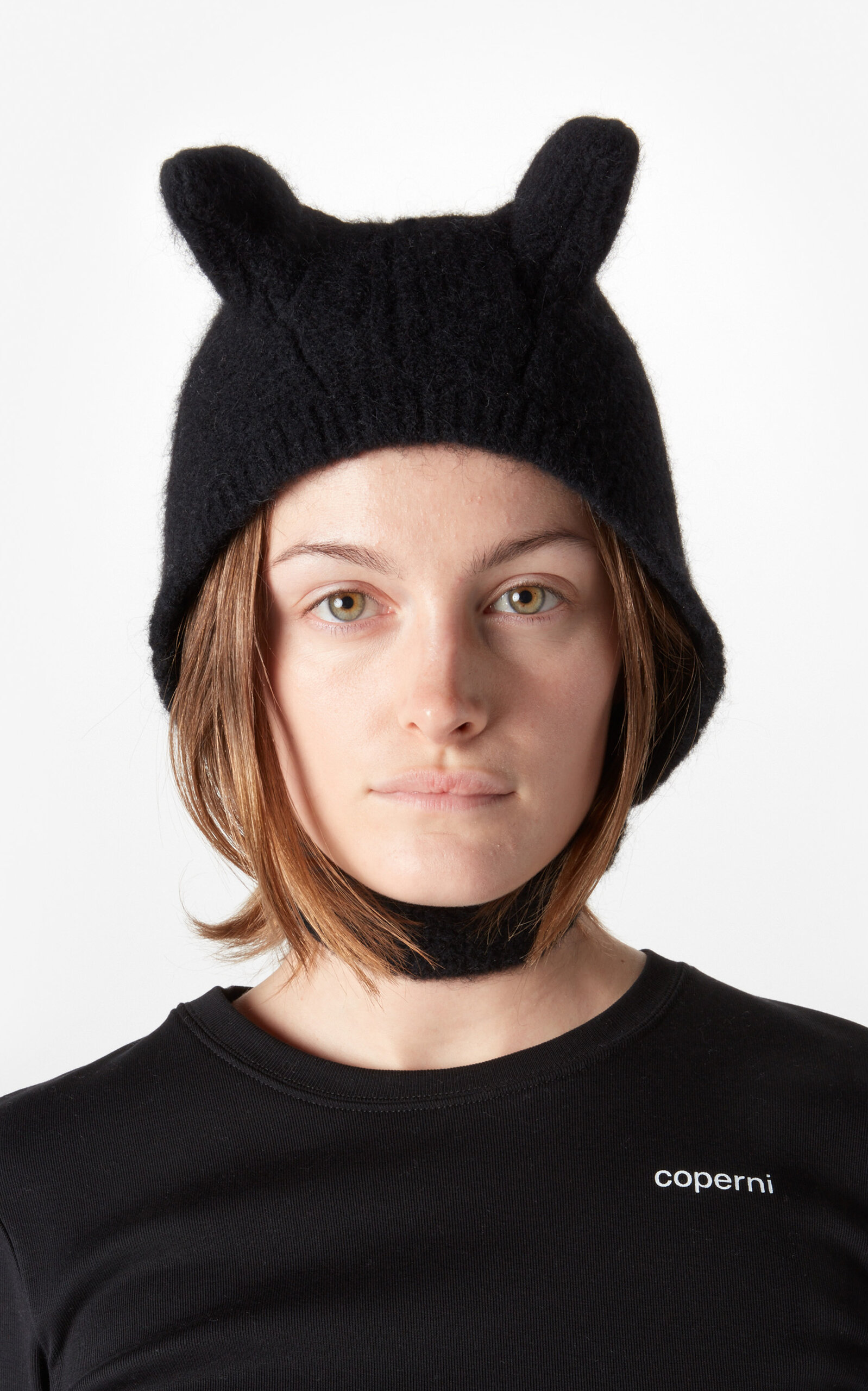 【関税込み】Knitted Horn Beanie Hat - Coperni - Wool - Black Knitted Horn Beanie – Coperni