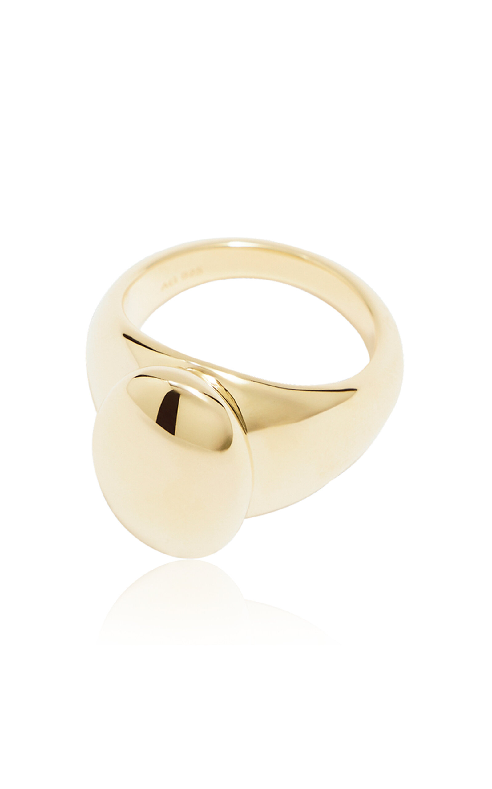 Dualism Oval 18k Gold-Plated Signet Ring