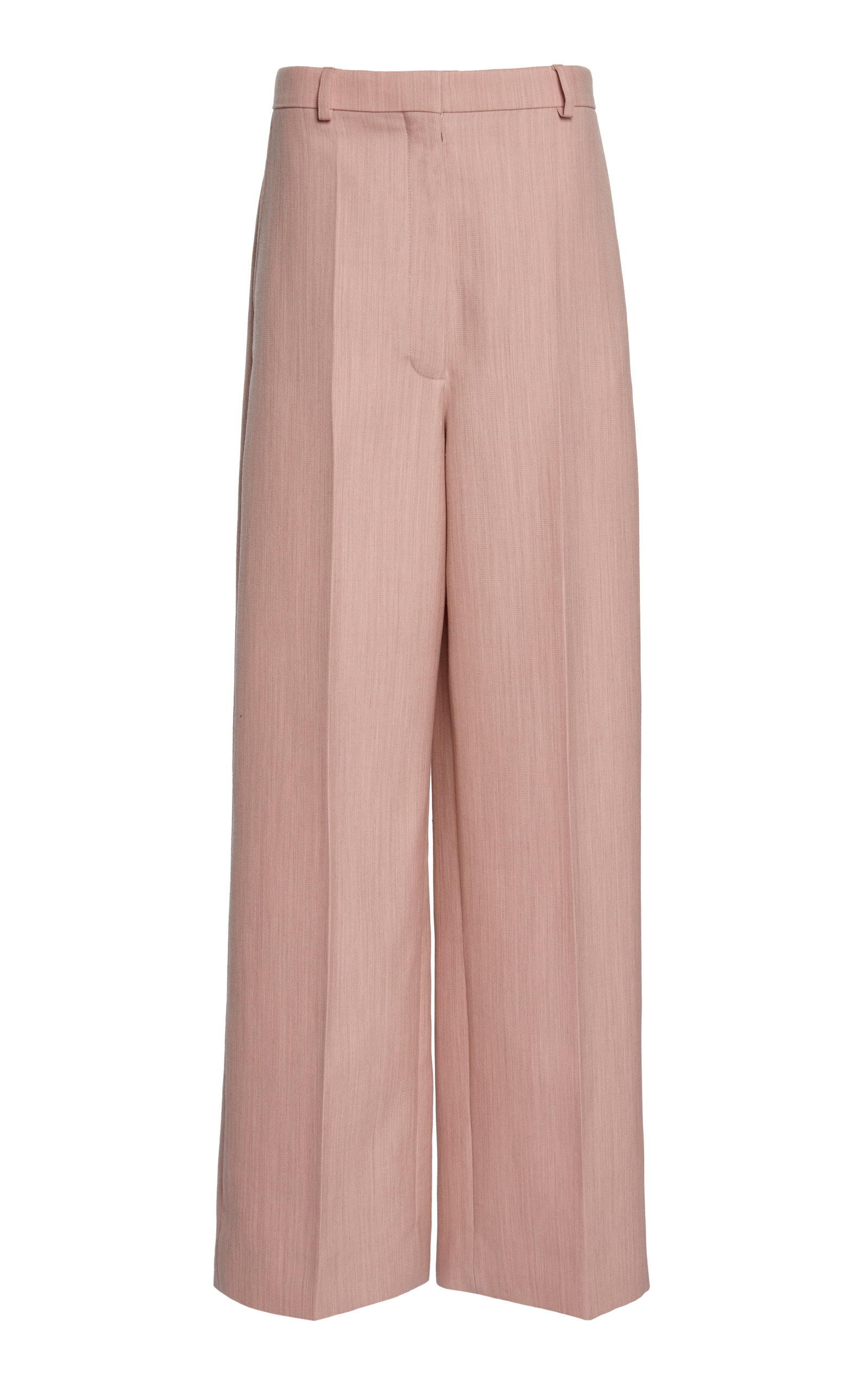 Stella Mccartney Mid-rise Wool Wide-leg Pants In Light Pink