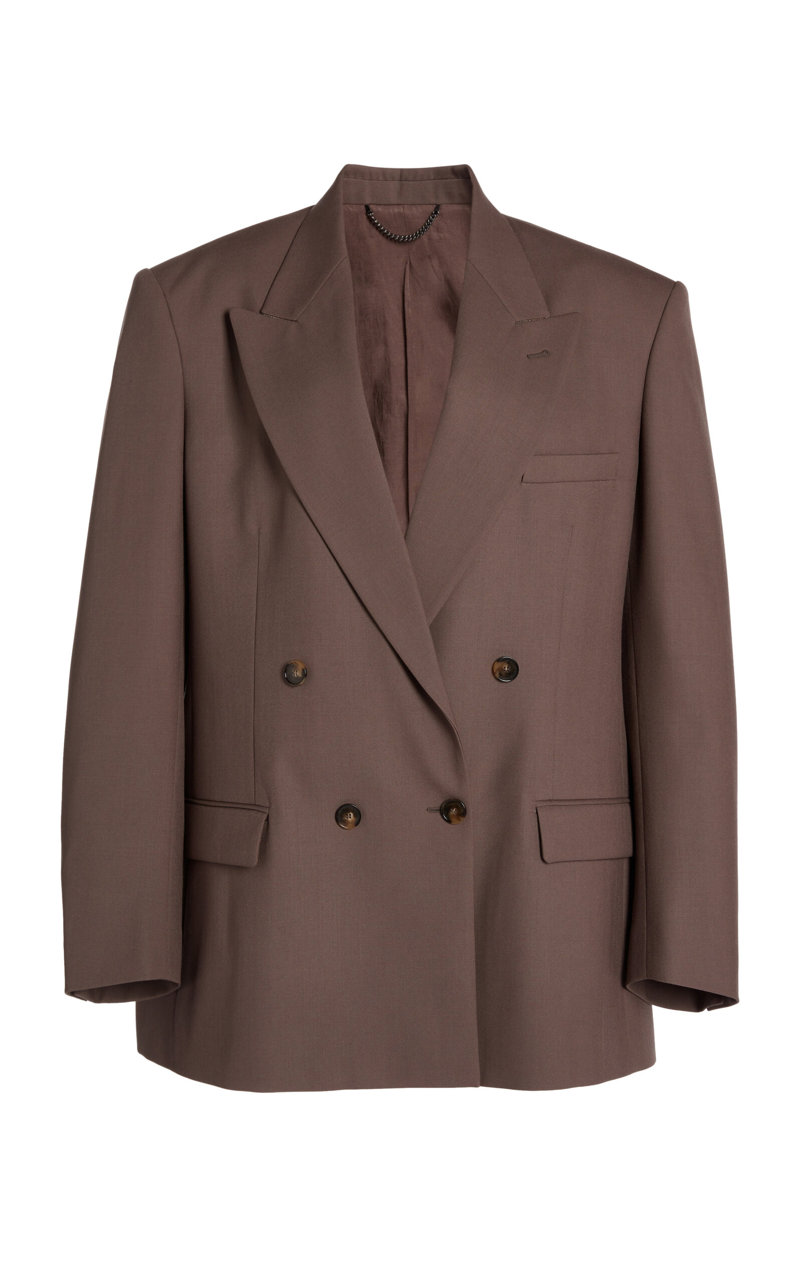 Stella Mccartney Oversized Double-breasted Wool Blazer In Taupe
