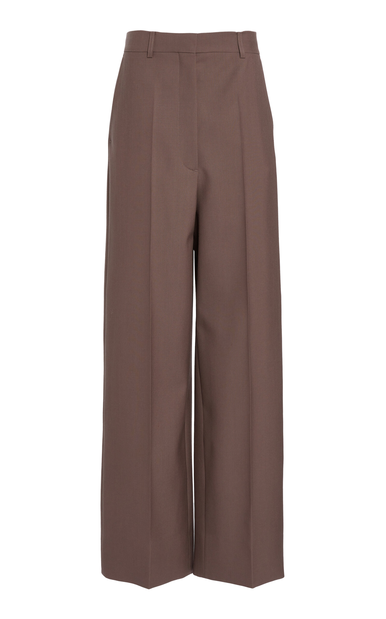 Stella Mccartney Relaxed Wool Wide-leg Pants In Taupe